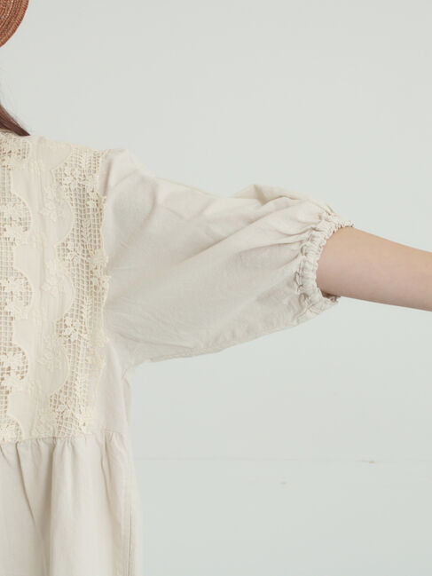 Samansa Mos2「胸元レース貼りワンピース」|ワンピース|