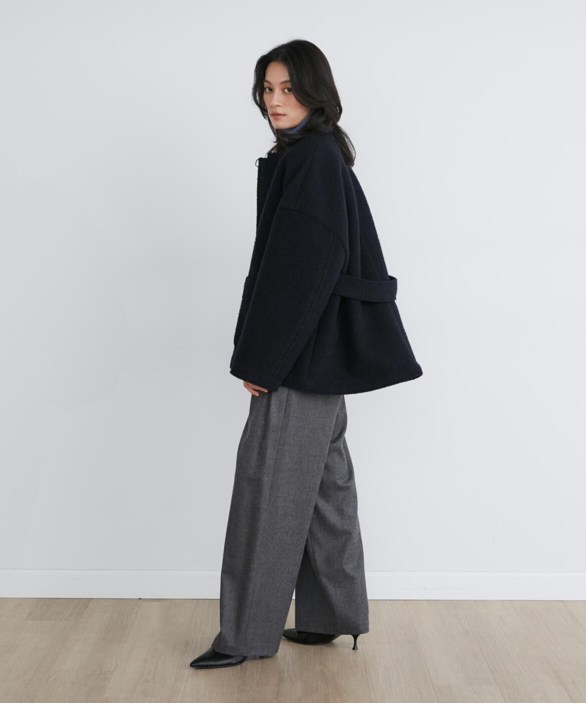 INED「TOURNIERツィードハーフコート《la veille by SUPERIOR CLOSET》」|ピーコート|