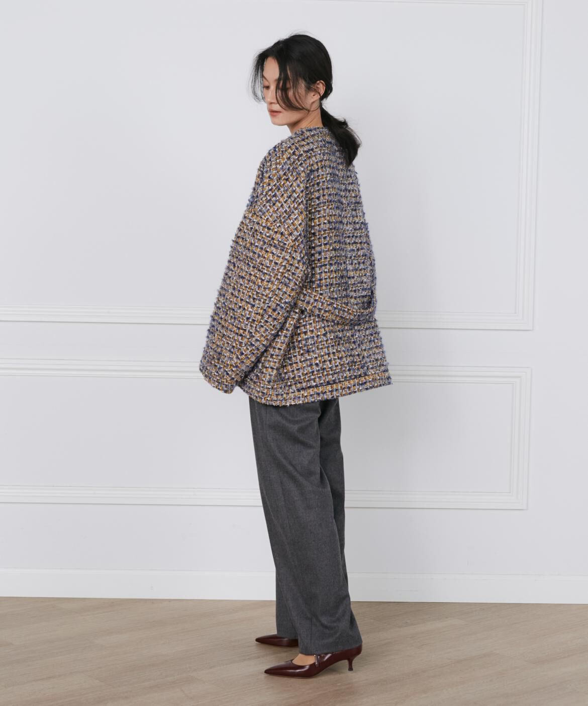 INED「TOURNIERツィードハーフコート《la veille by SUPERIOR CLOSET》」|ピーコート|