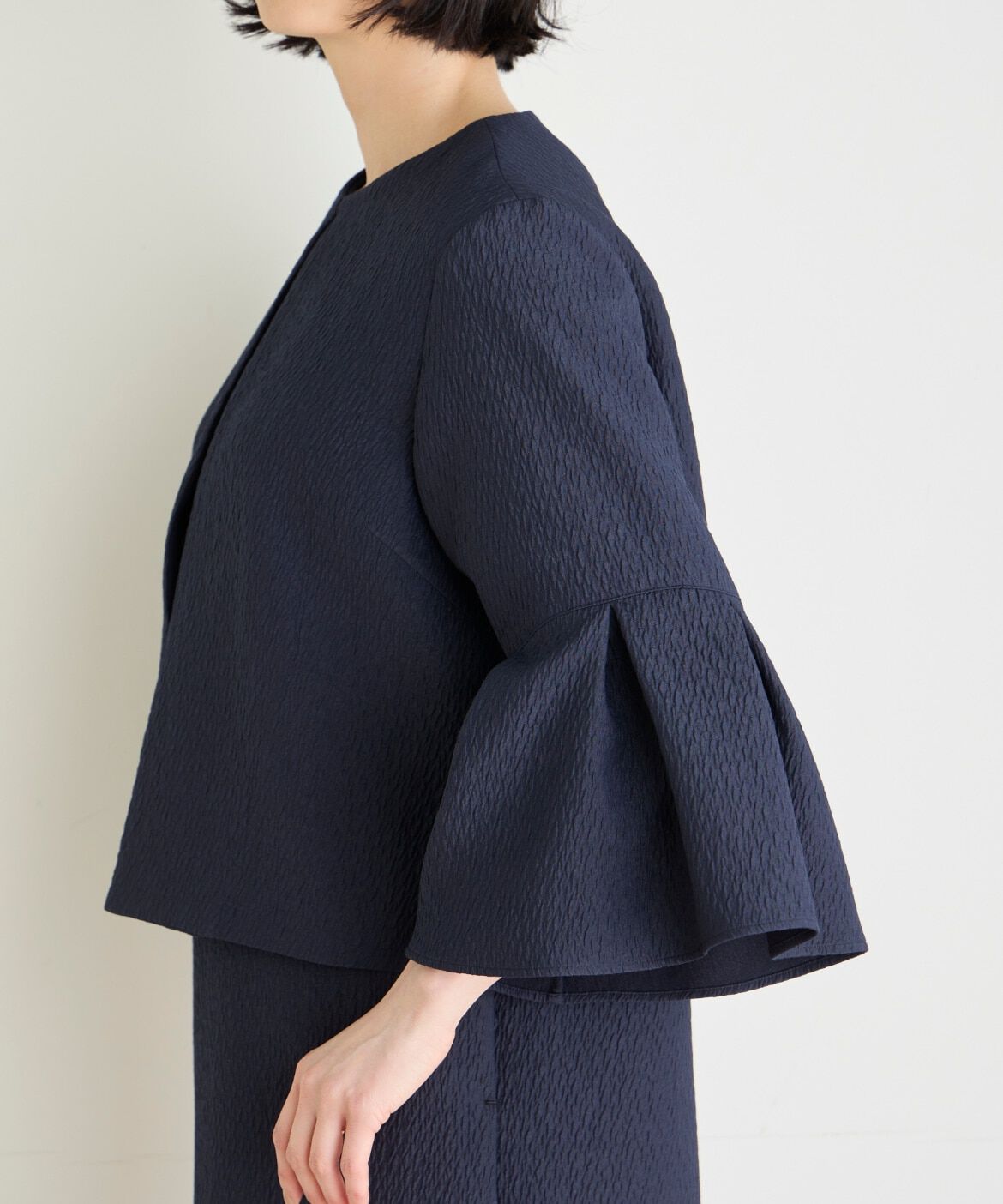 7-IDconcept.「《大きいサイズ》フクレジャカードフレアスリーブジャケット」|その他|