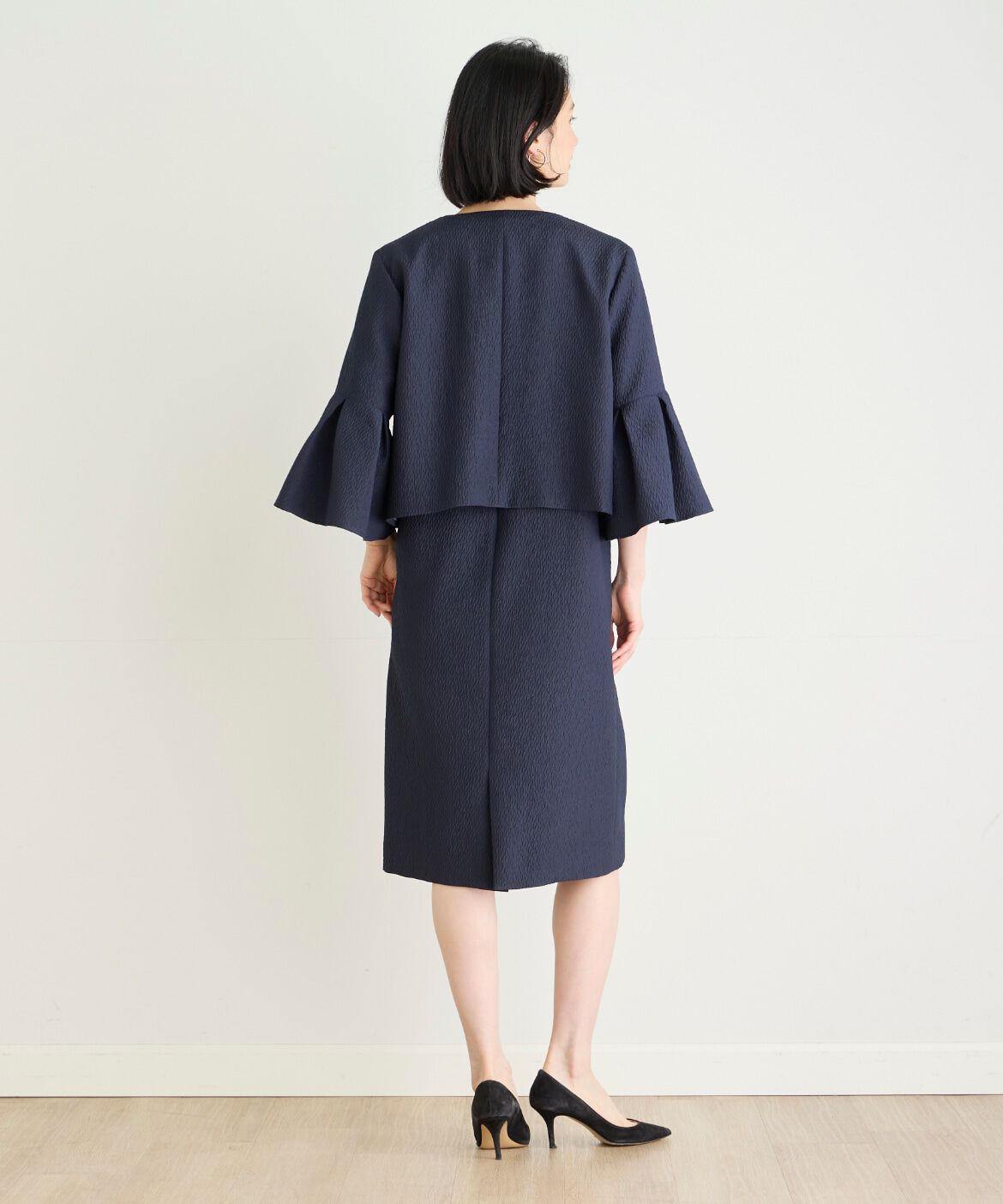 7-IDconcept.「《大きいサイズ》フクレジャカードフレアスリーブジャケット」|その他|