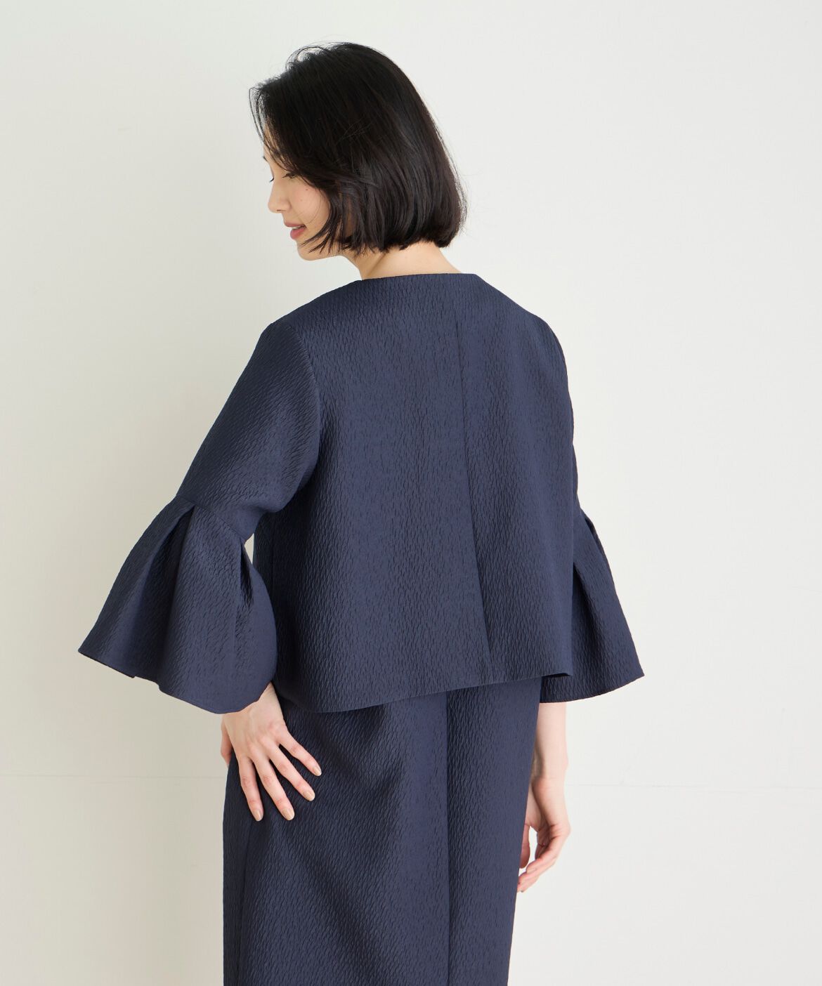 7-IDconcept.「《大きいサイズ》フクレジャカードフレアスリーブジャケット」|その他|