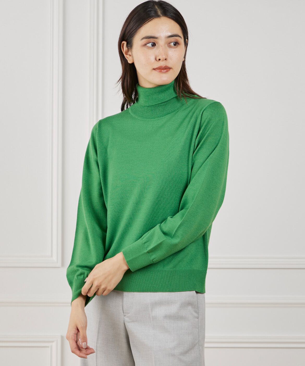 DAY by DAY it&rsquo;s international「ウォッシャブルウールベーシックタートルネックニット《HARMONY》」|ニット・セーター|グリーン