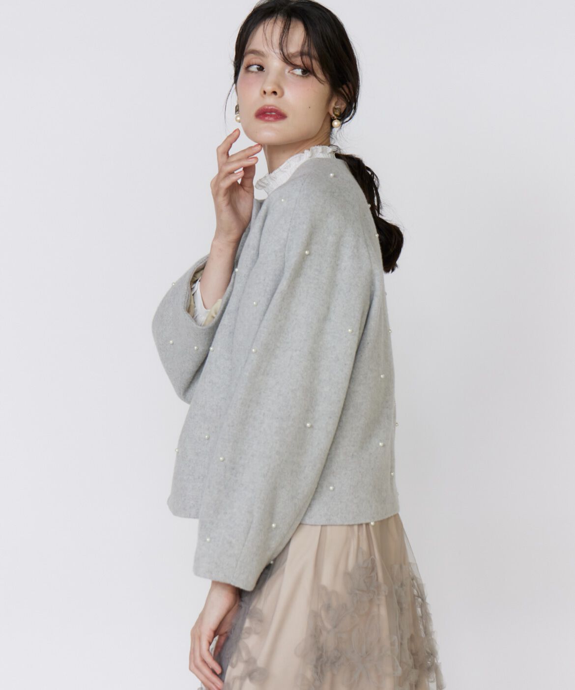 Maglie le cassetto「《大きいサイズ》パールショートコート」|その他|