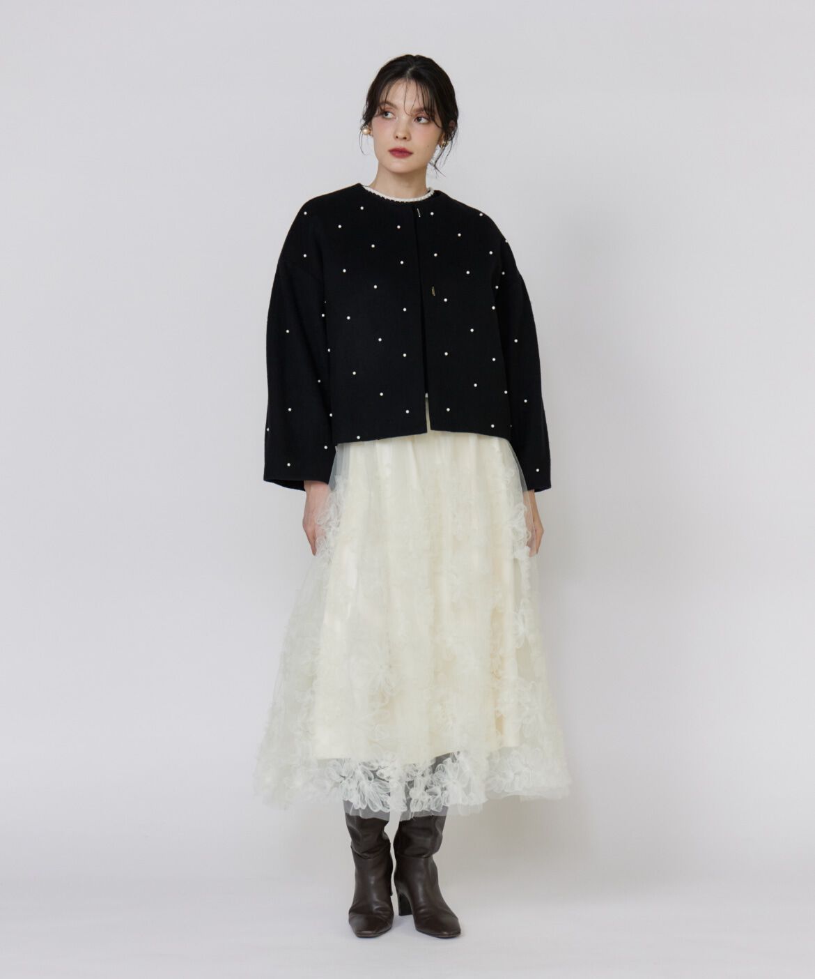 Maglie le cassetto「《大きいサイズ》パールショートコート」|その他|