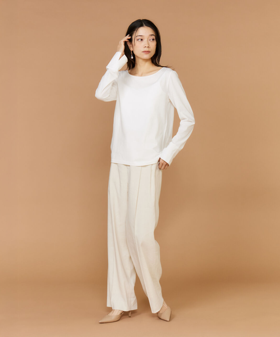 INED「《大きいサイズ》リネンセミワイドパンツ《PONTETORTO》」|その他|