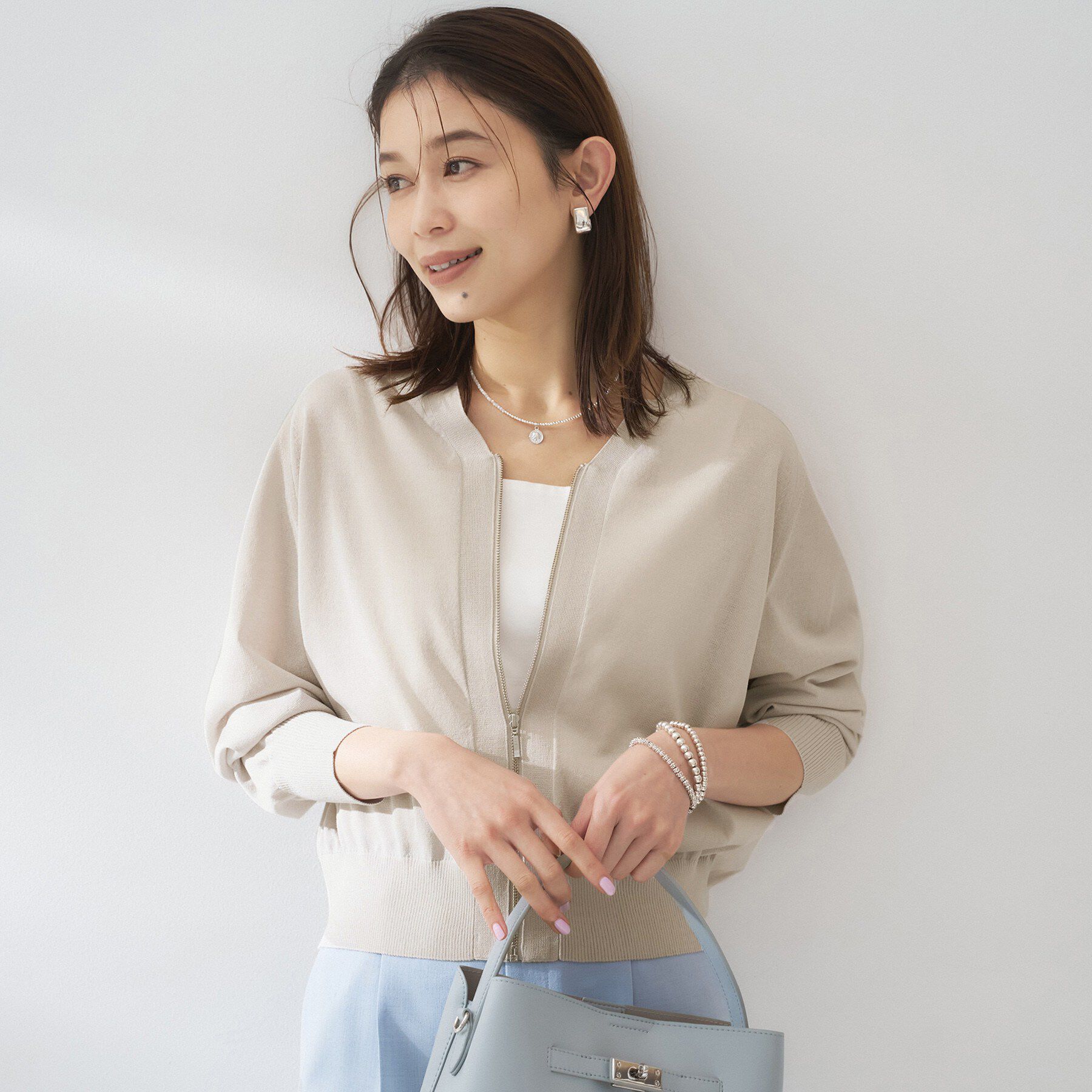 UNTITLED「【アンサンブル可/日除け・冷房対策】シアーレーヨンZIPカーディガン」|カーディガン|