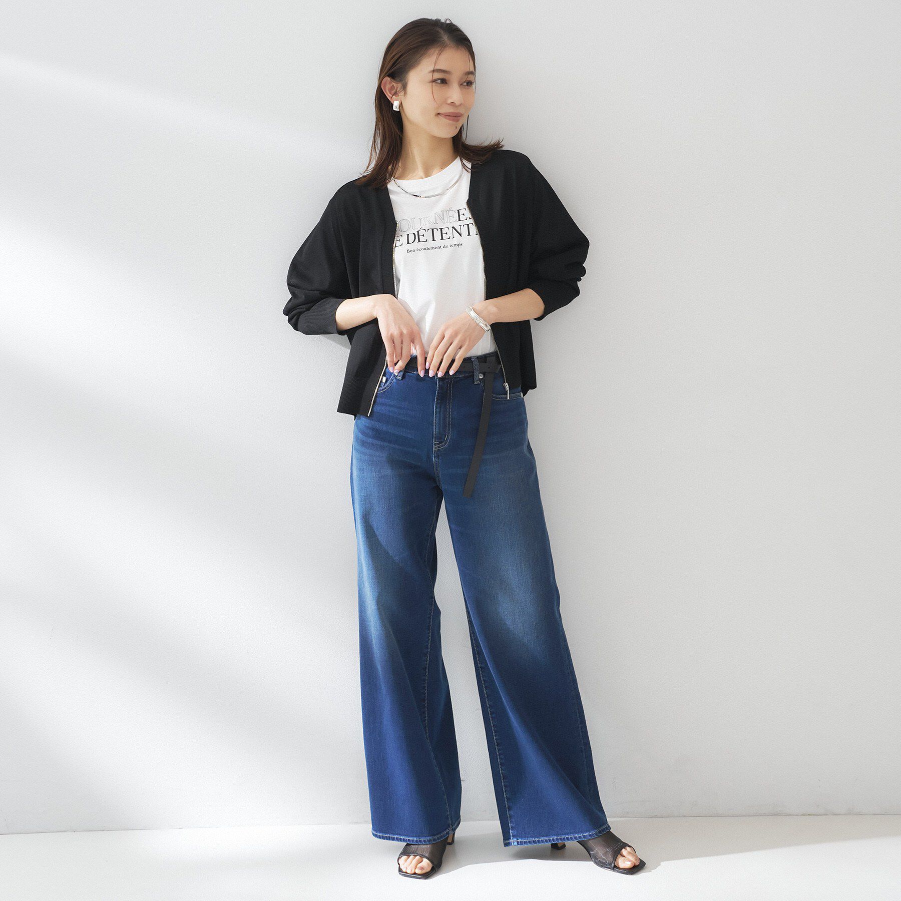 UNTITLED「【アンサンブル可/日除け・冷房対策】シアーレーヨンZIPカーディガン」|カーディガン|