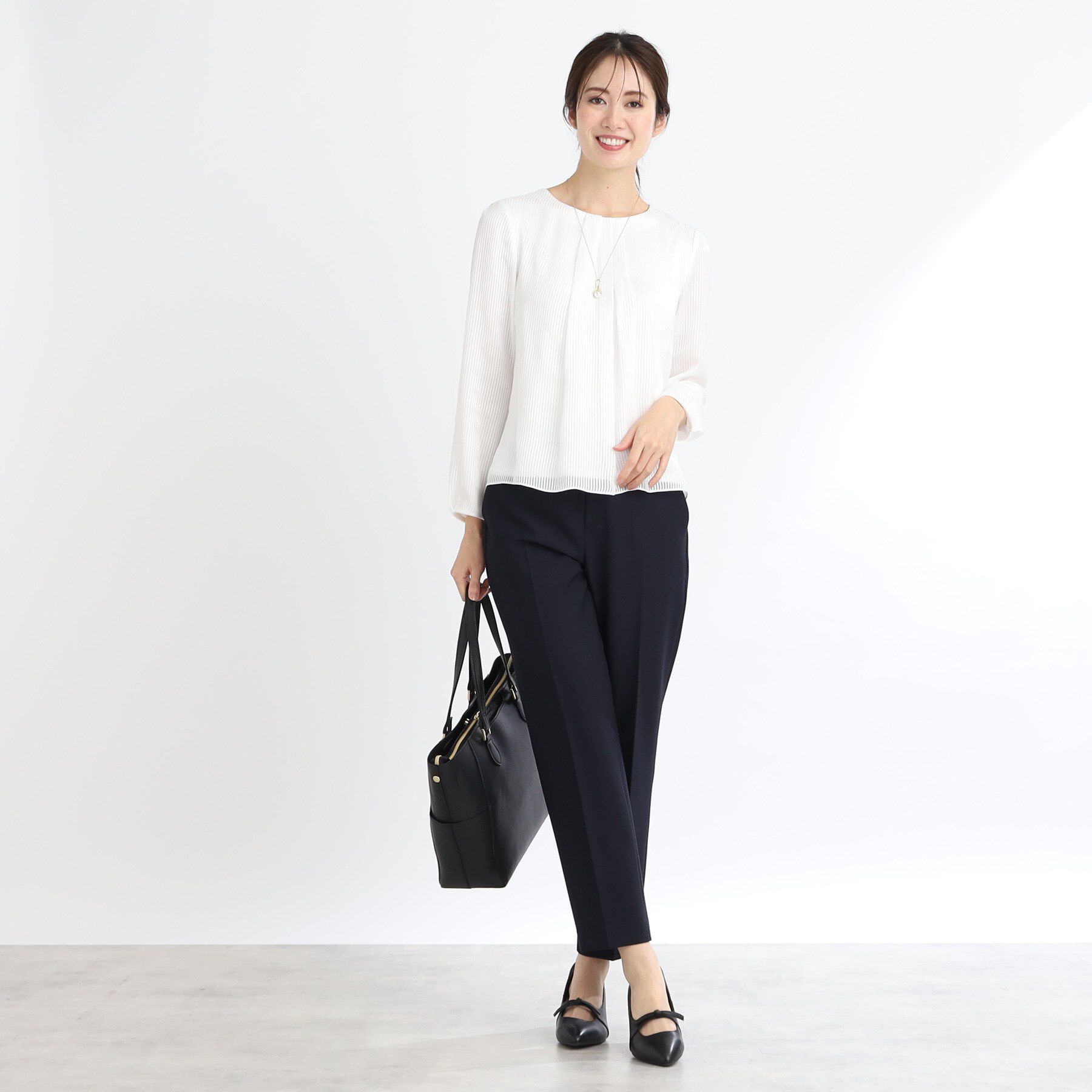 Reflect「【手洗い可】シアーシャドーストライプブラウス」|シャツ・ブラウス|