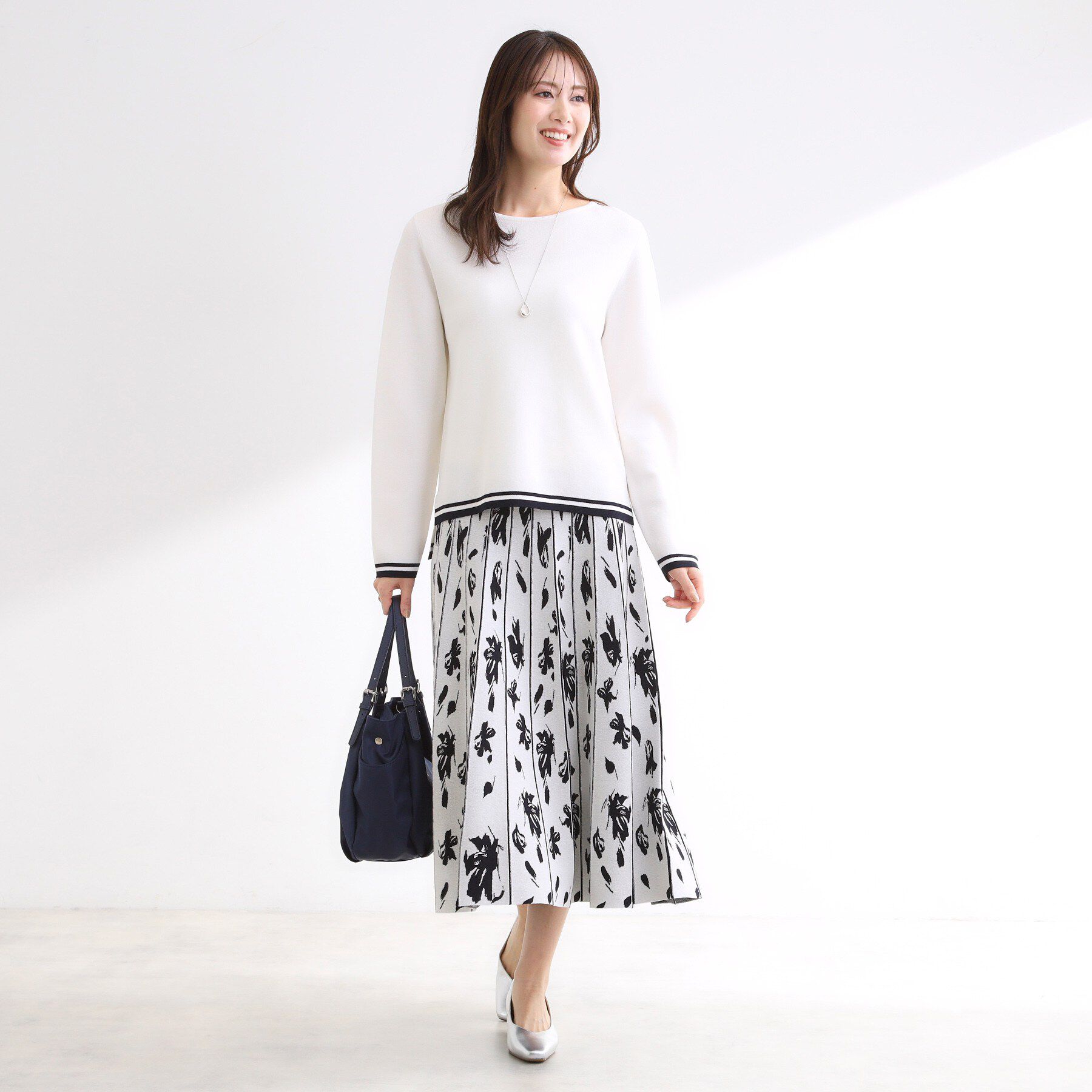 Reflect「【セットアップ可】ダブルジャカードニットフレアスカート」|スカート|