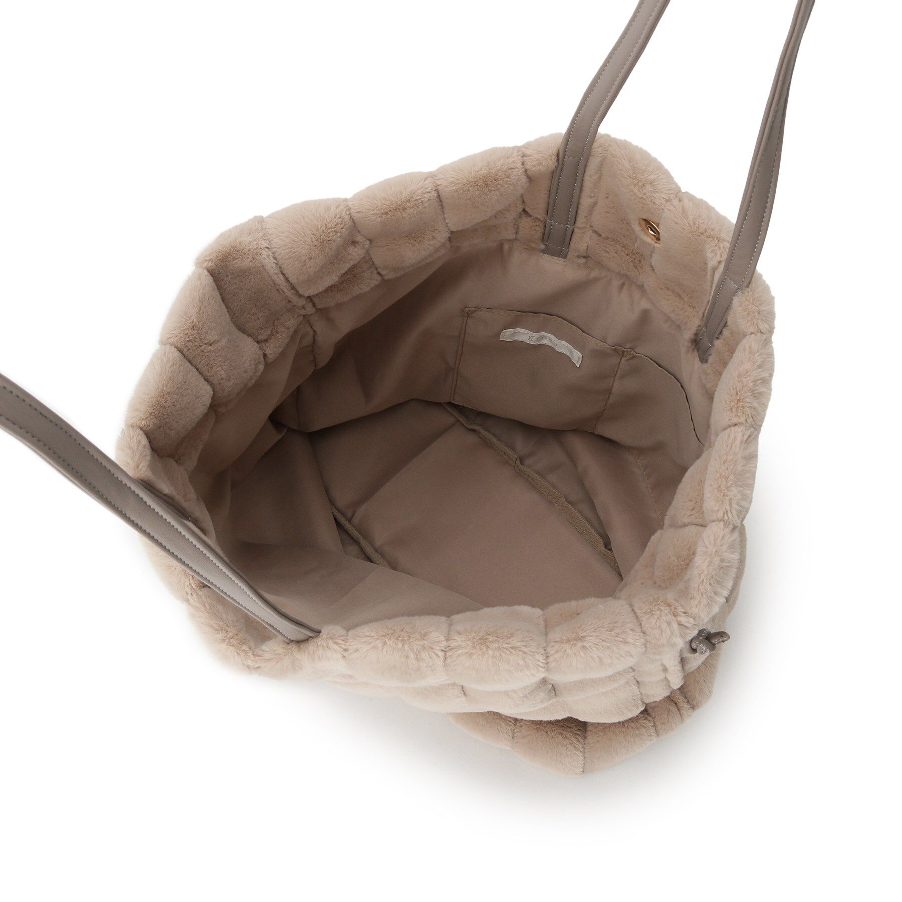 grove「ストライプエコファー巾着トート」|トートバッグ|