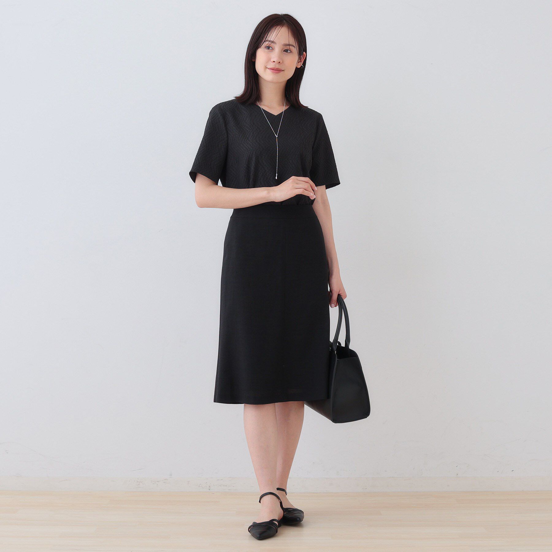 INDIVI「【日本製】リネンライクセミフレアースカート」|スカート|