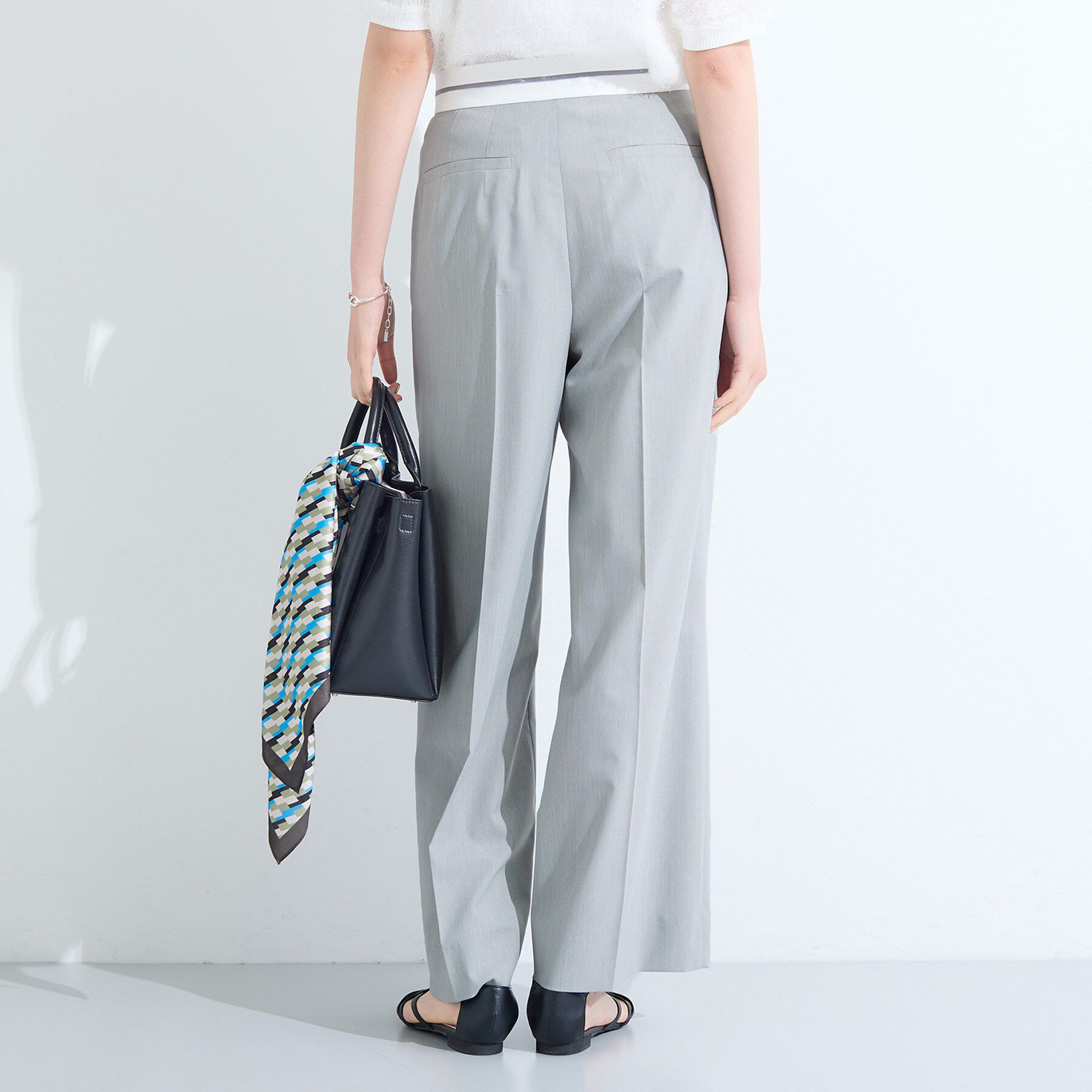 INDIVI「【ウール調素材】ベルトデザインワイドパンツ」|その他|