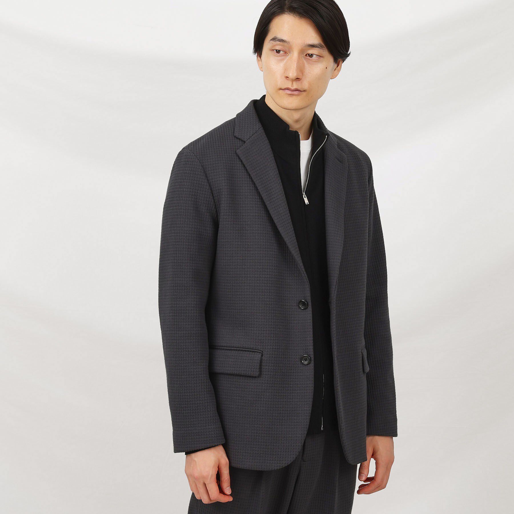 TAKEO KIKUCHI「【抗菌防臭】クロスウィーブ ジャケット」|テーラードジャケット|チャコールグレー(0