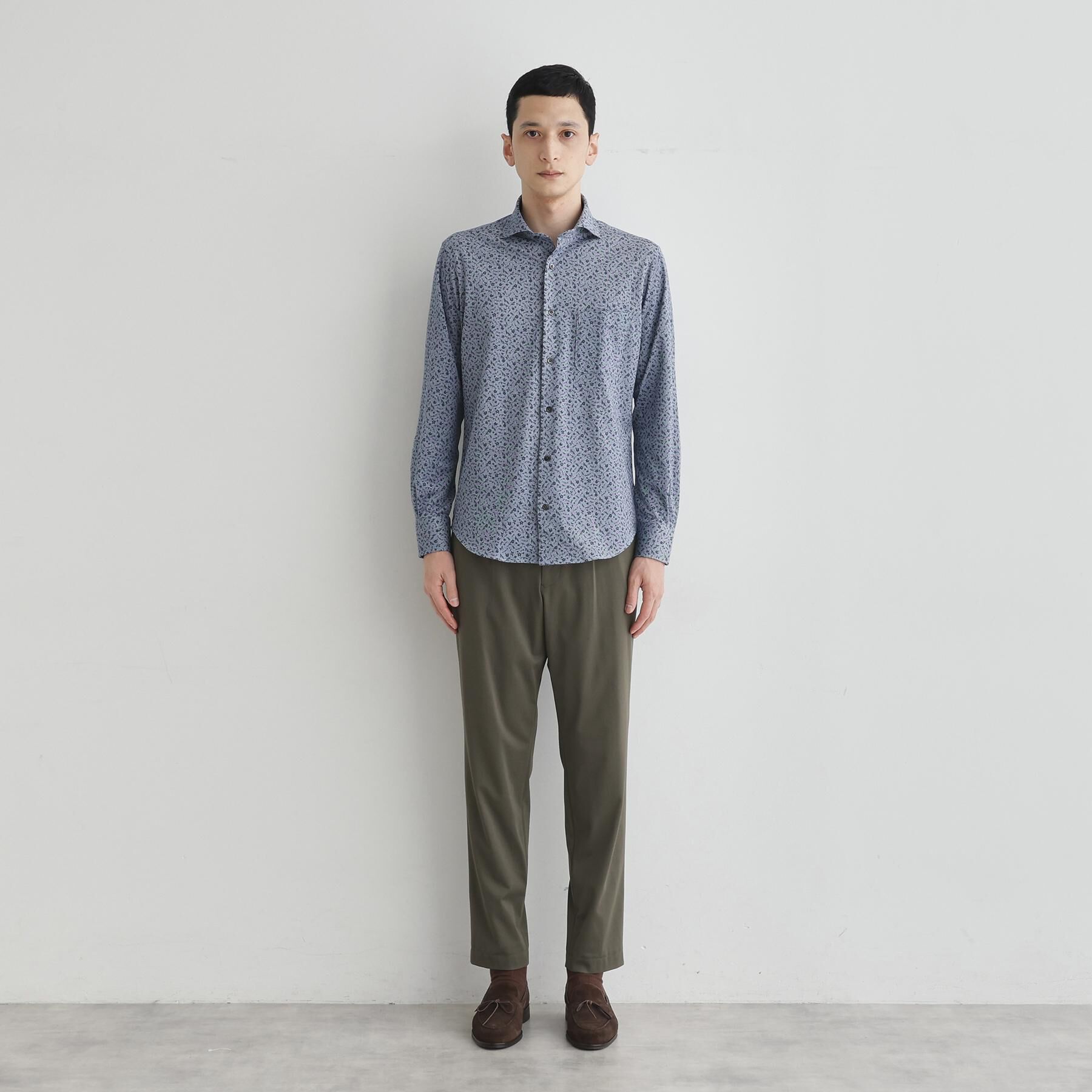 TAKEO KIKUCHI「クールマックス 鹿の子 フラワープリントシャツ」|シャツ・ブラウス|