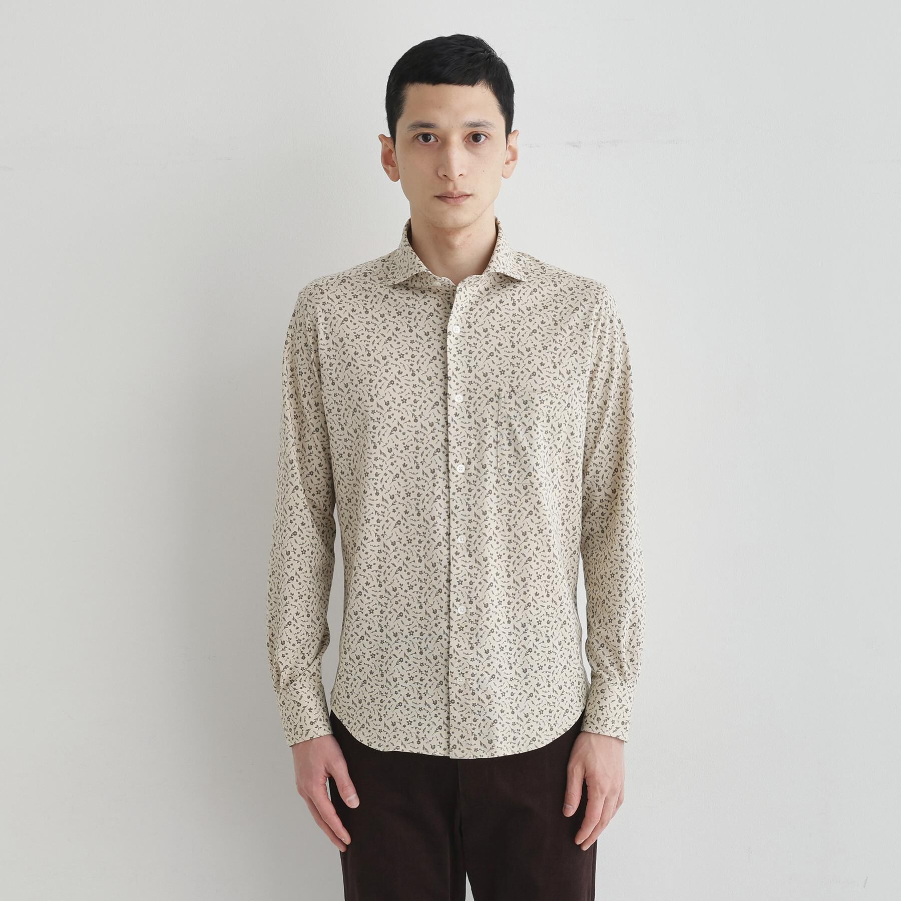 TAKEO KIKUCHI「クールマックス 鹿の子 フラワープリントシャツ」|シャツ・ブラウス|