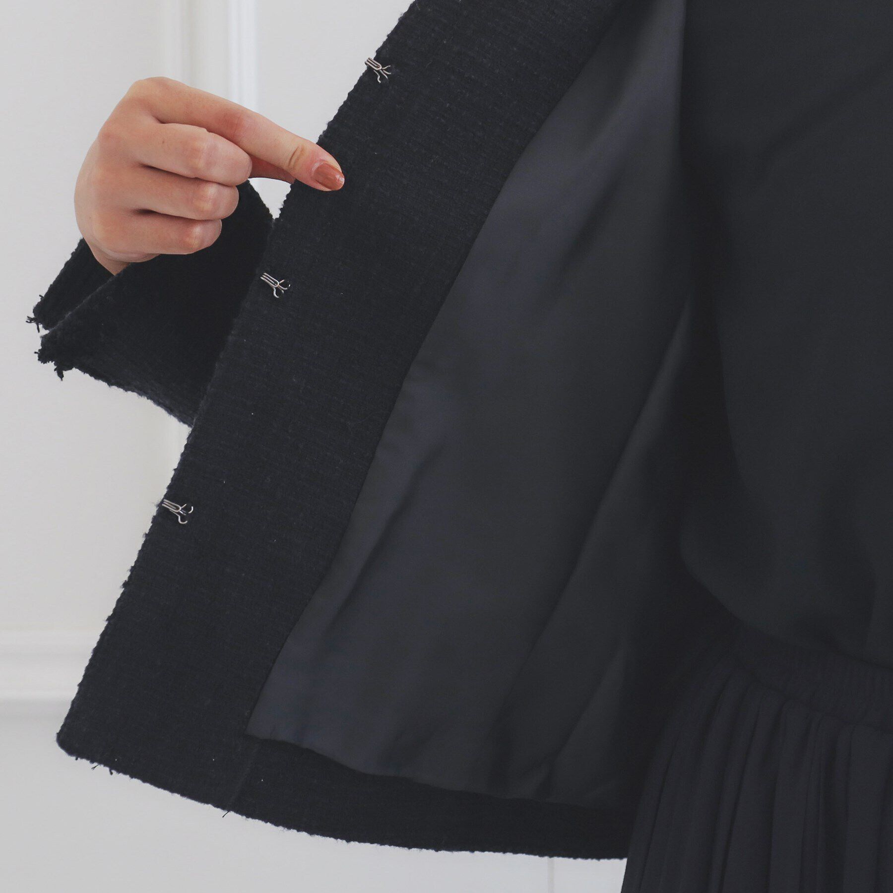 index「《通勤/セットアップ対応》ノーカラーツイードジャケット【洗える】」|ノーカラージャケット|