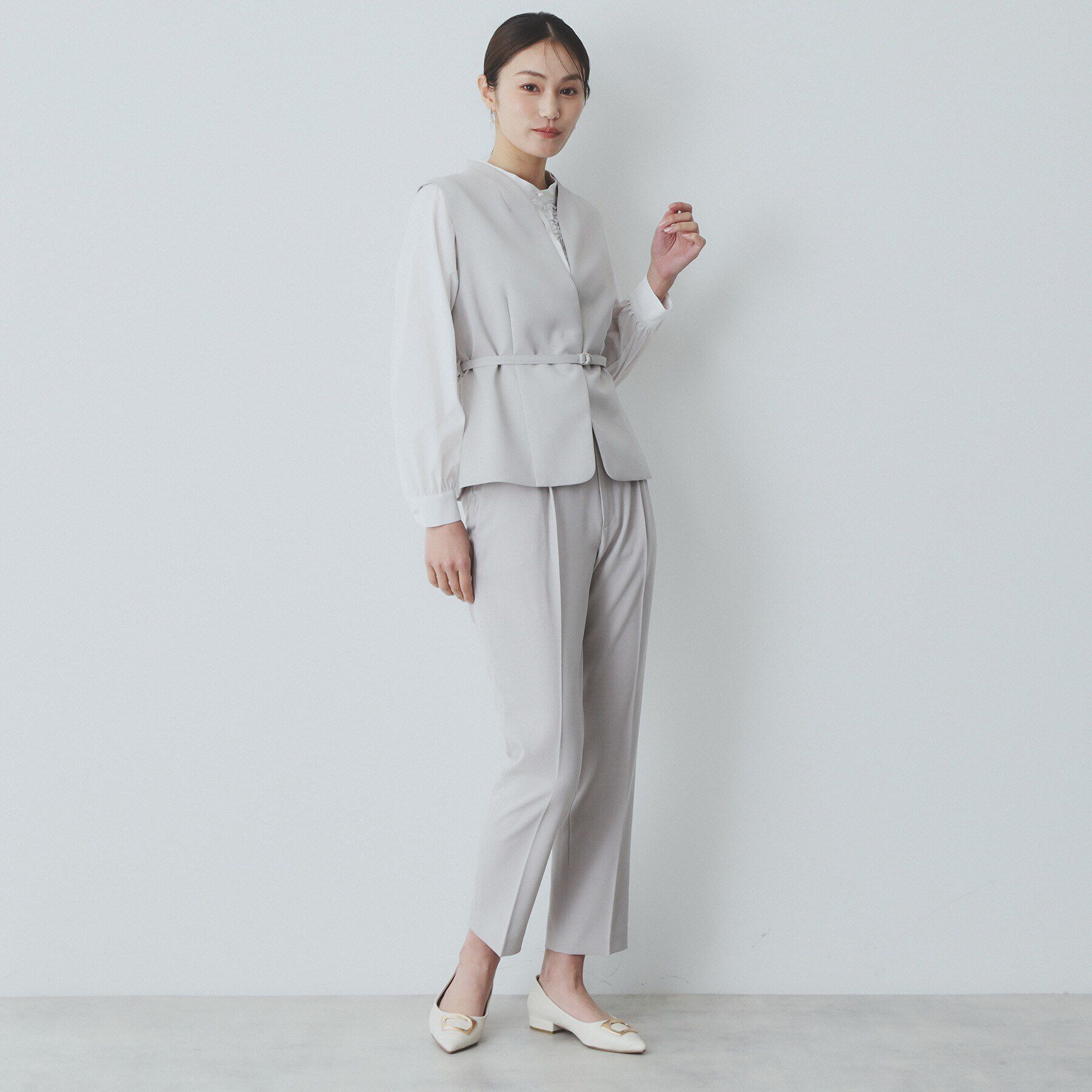 index「ドライタッチストレッチノーカラージレ/セットアップ対応【洗濯機洗い可/イージーアイロン】」|ベスト・ジレ|