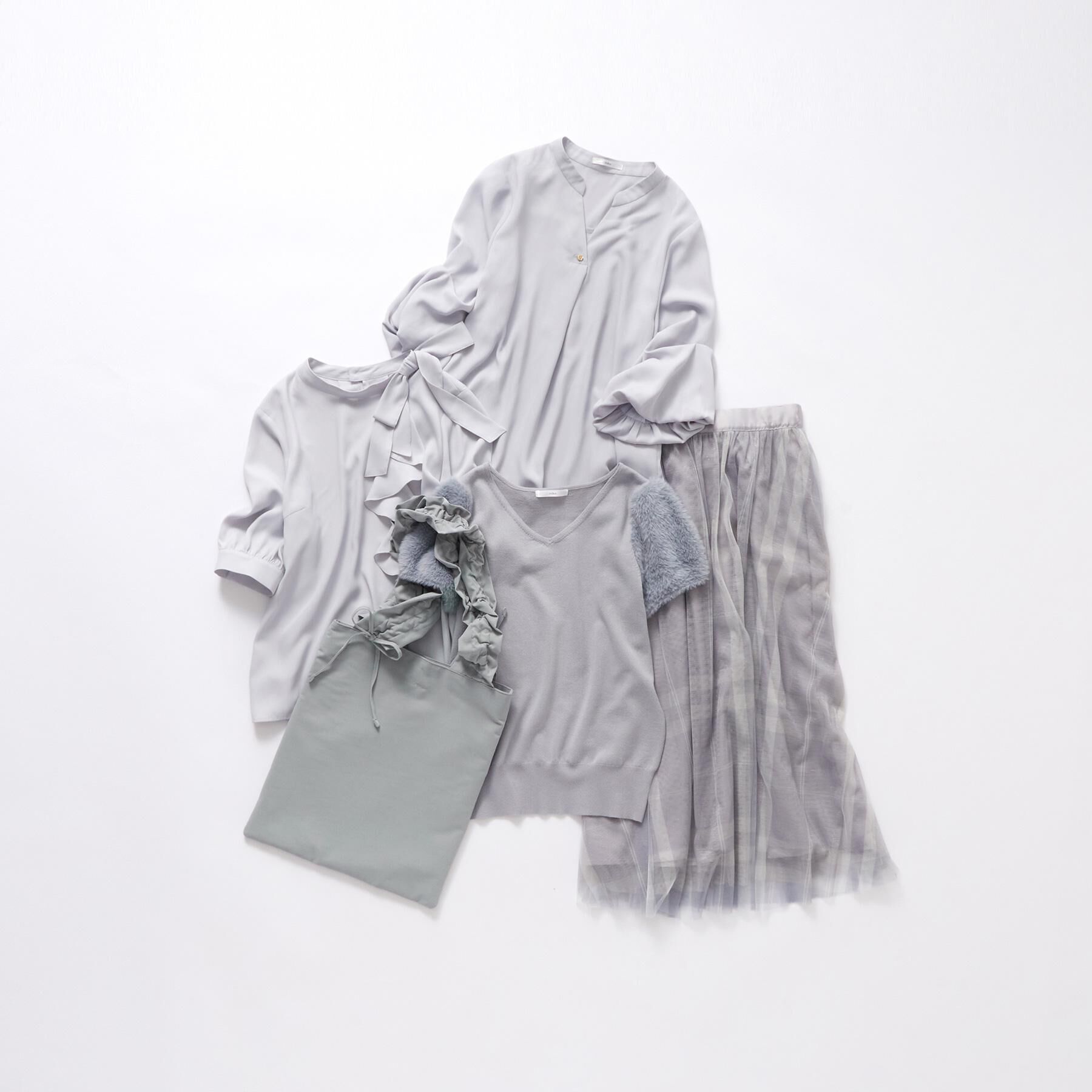 index「ロールカラーアシメフリルリボンブラウス【洗濯機洗い可/イージーアイロン】」|シャツ・ブラウス|