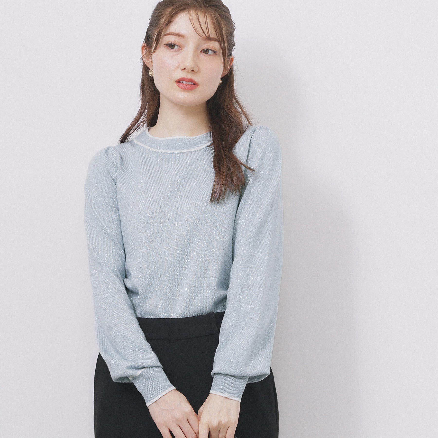 index「サイドリボンバイカラーニット【洗濯機OK】」|ニット・セーター|