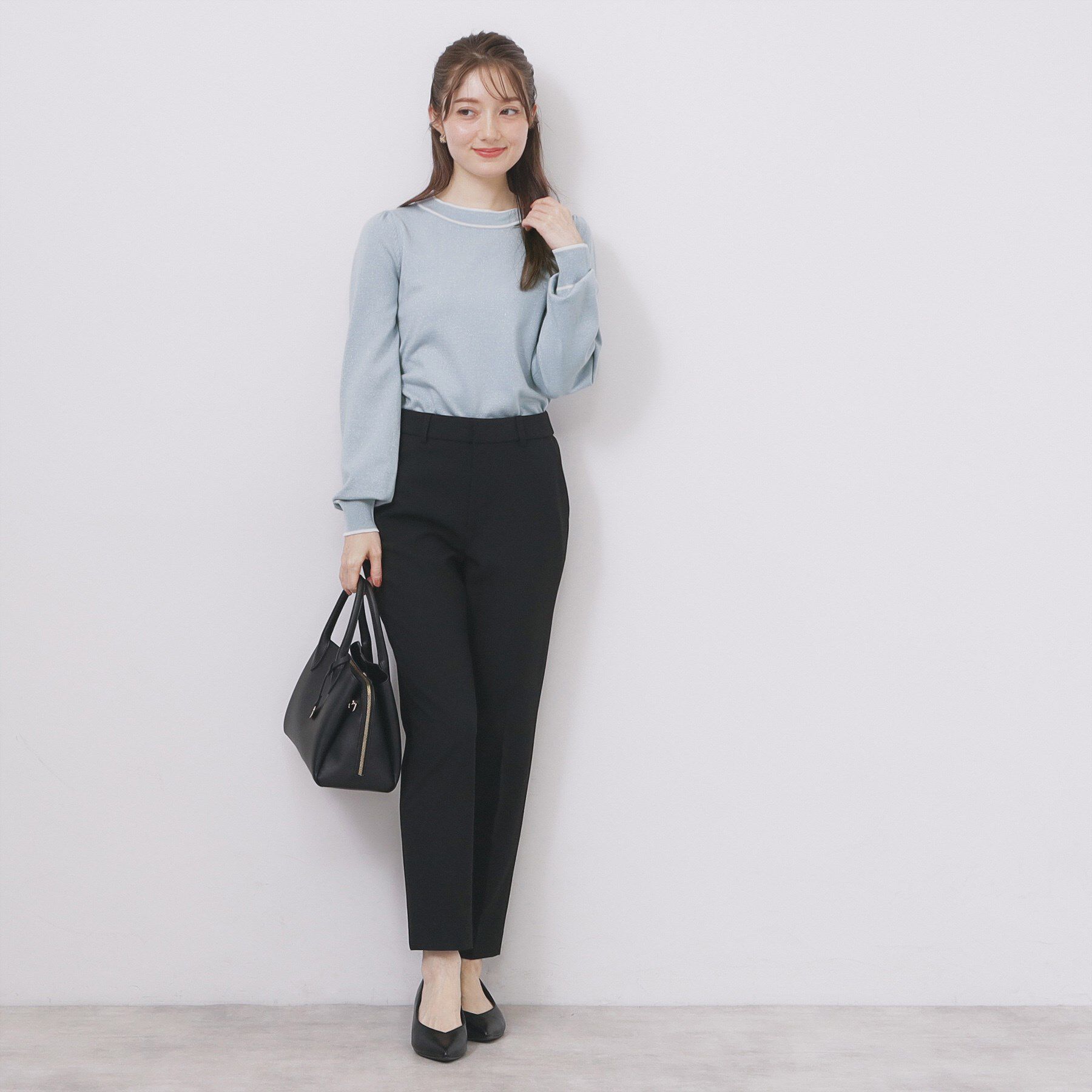 index「サイドリボンバイカラーニット【洗濯機OK】」|ニット・セーター|