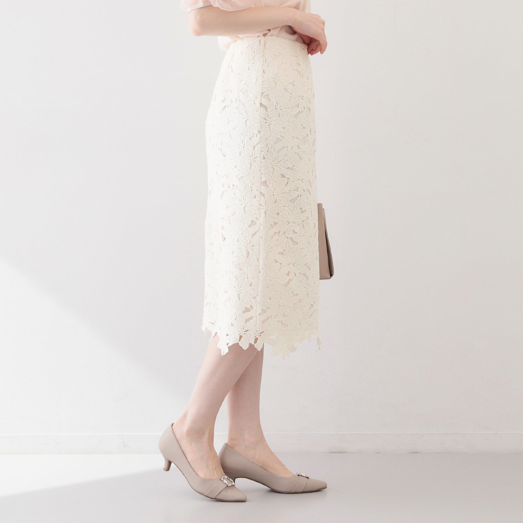 index「《XS~3L》フラワーレースタイトスカート【洗濯機OK】」|スカート|