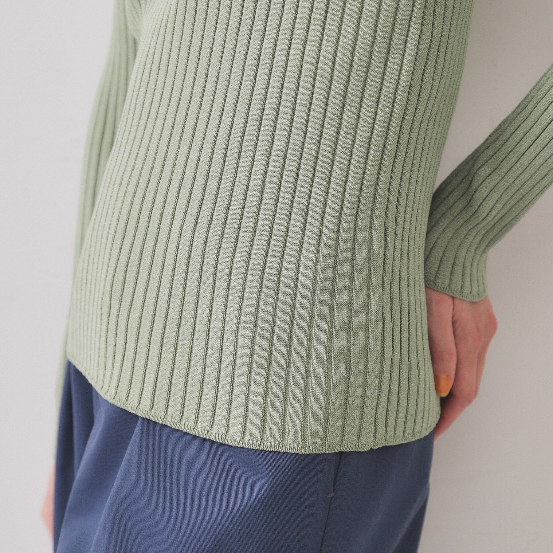 OPAQUE.CLIP「ヘンリーネックリブニット【洗濯機洗い可】」|ニット・セーター|