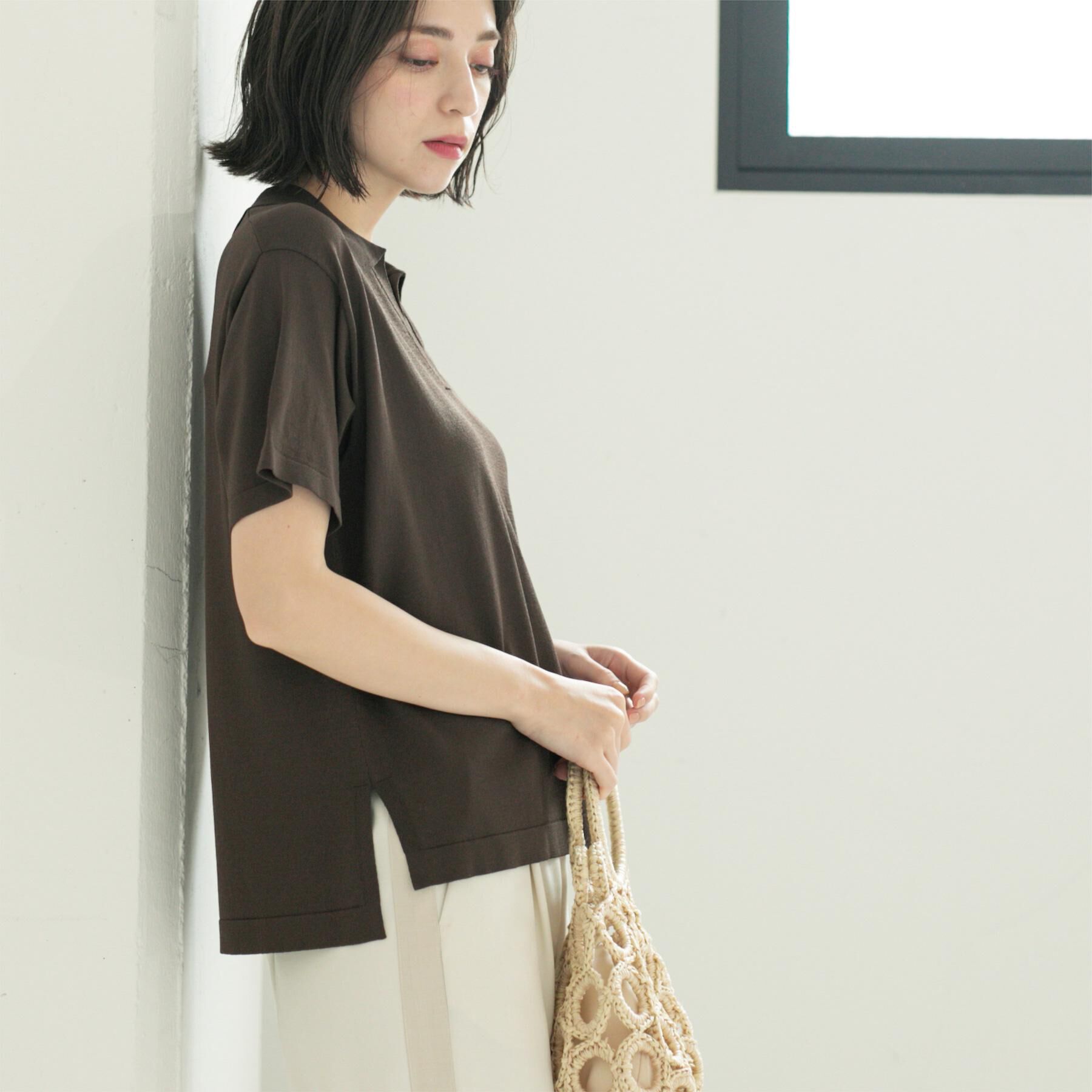 OPAQUE.CLIP「スキッパーニット【UV/接触冷感/抗ピル/洗濯機洗い可】」|ニット・セーター|