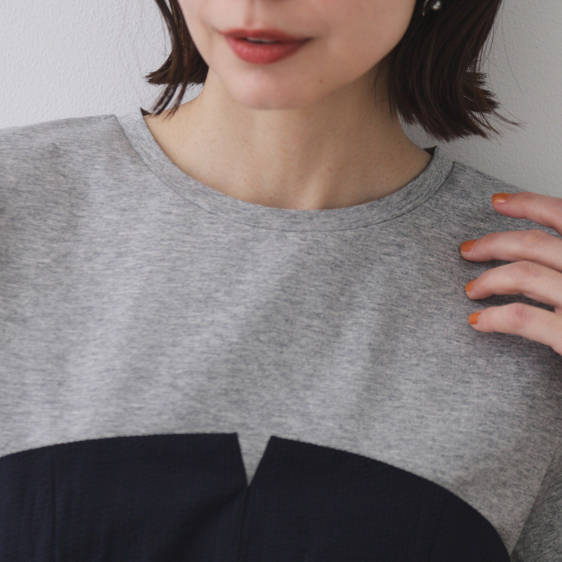 OPAQUE.CLIP「配色ビスチェドッキングカットソー【洗濯機洗い可】」|Tシャツ・カットソー|