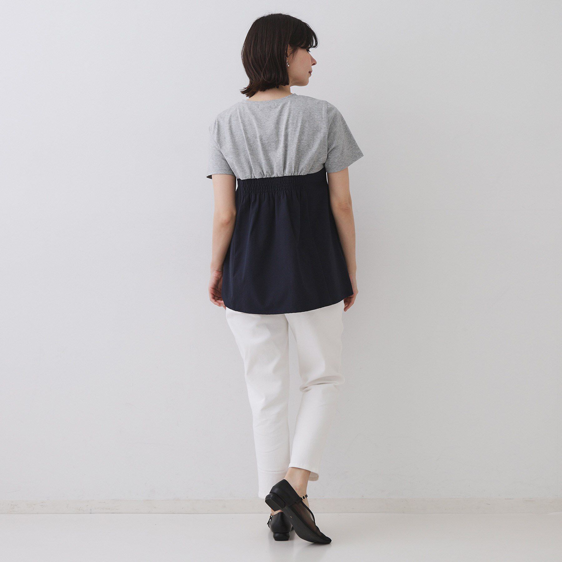 OPAQUE.CLIP「配色ビスチェドッキングカットソー【洗濯機洗い可】」|Tシャツ・カットソー|