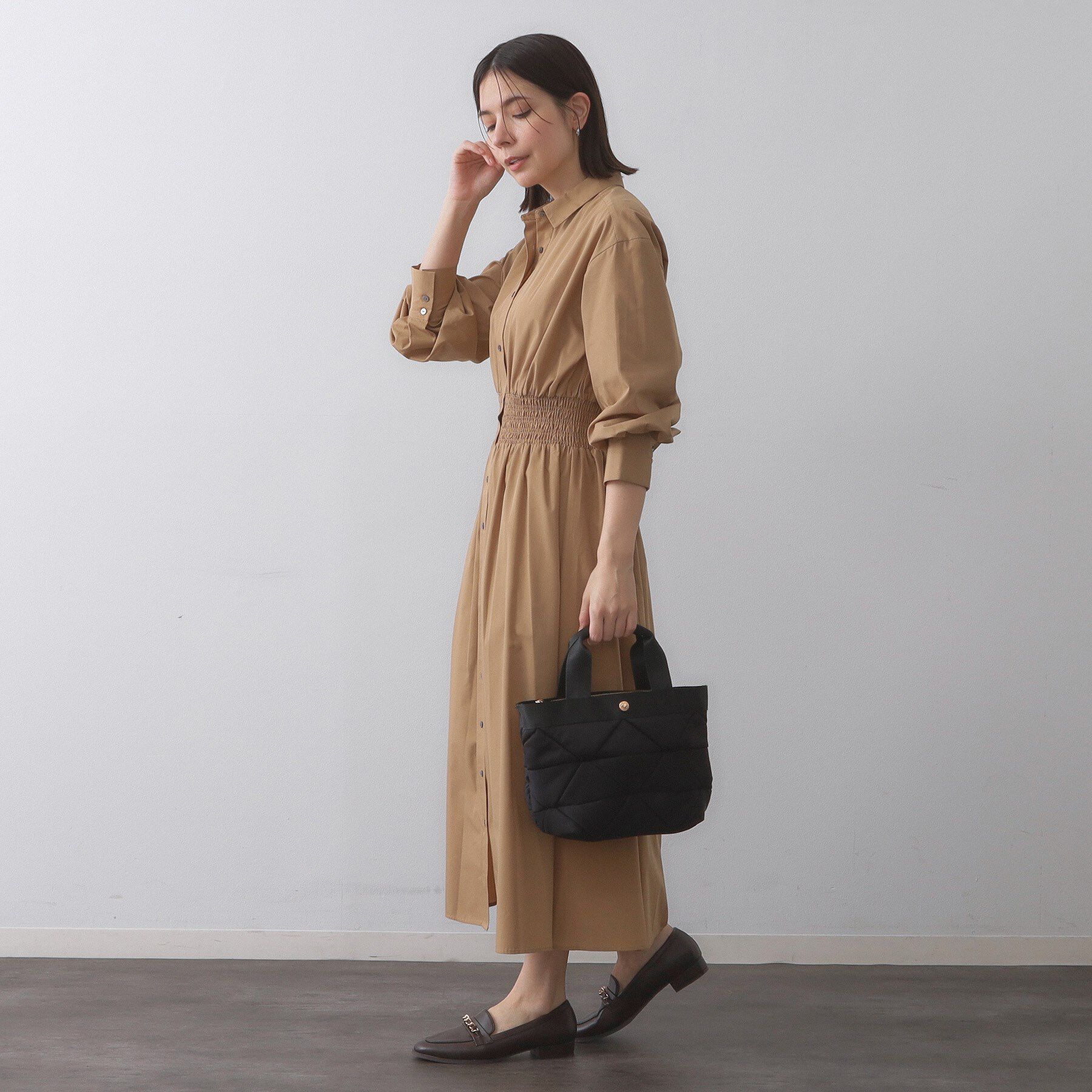 OPAQUE.CLIP「【2WAY／軽量】トライアングルキルティングミドルトートバッグ」|トートバッグ|