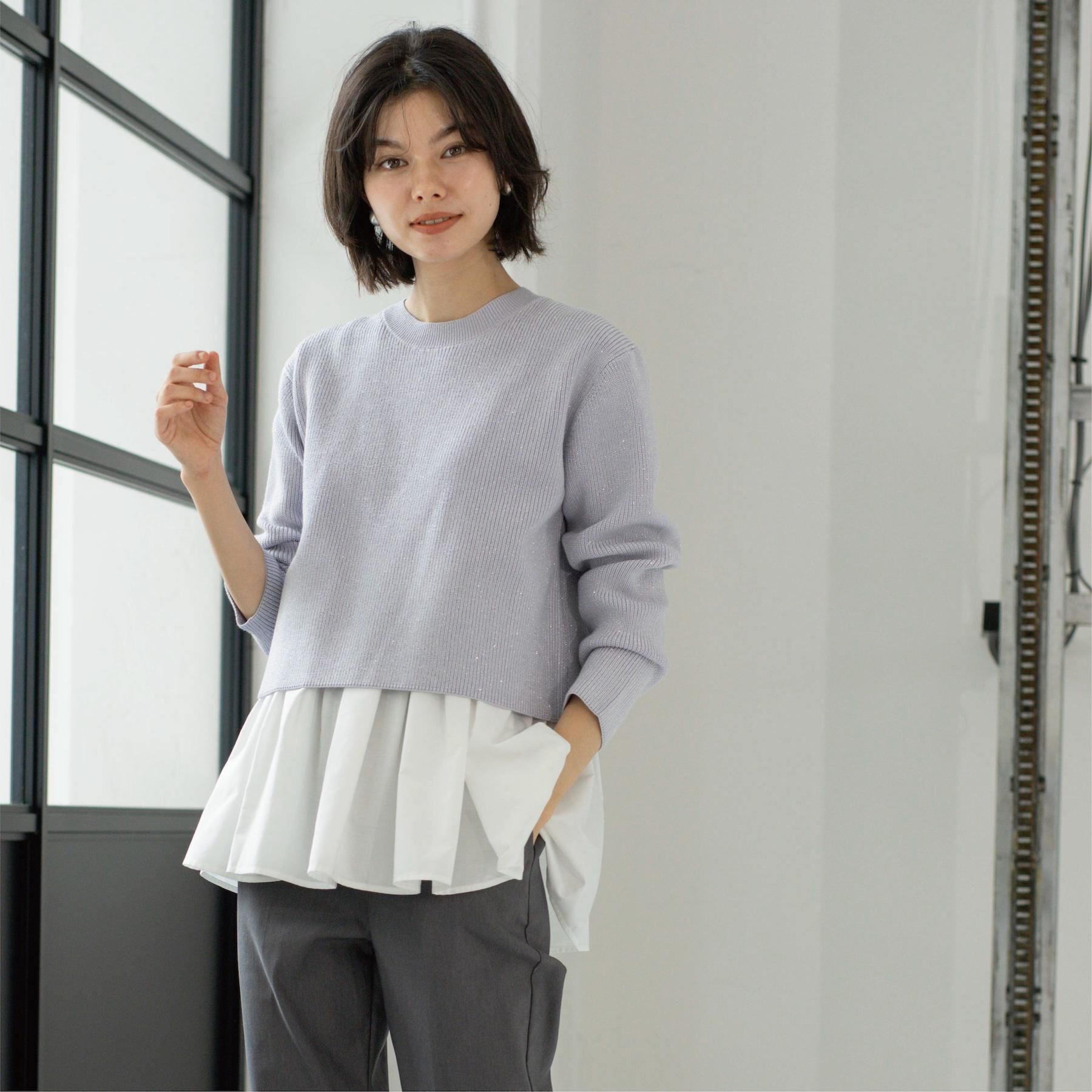 OPAQUE.CLIP「《ツインセット》ショートラメニット&times;フレアタンクトップ【洗濯機OK】」|その他|