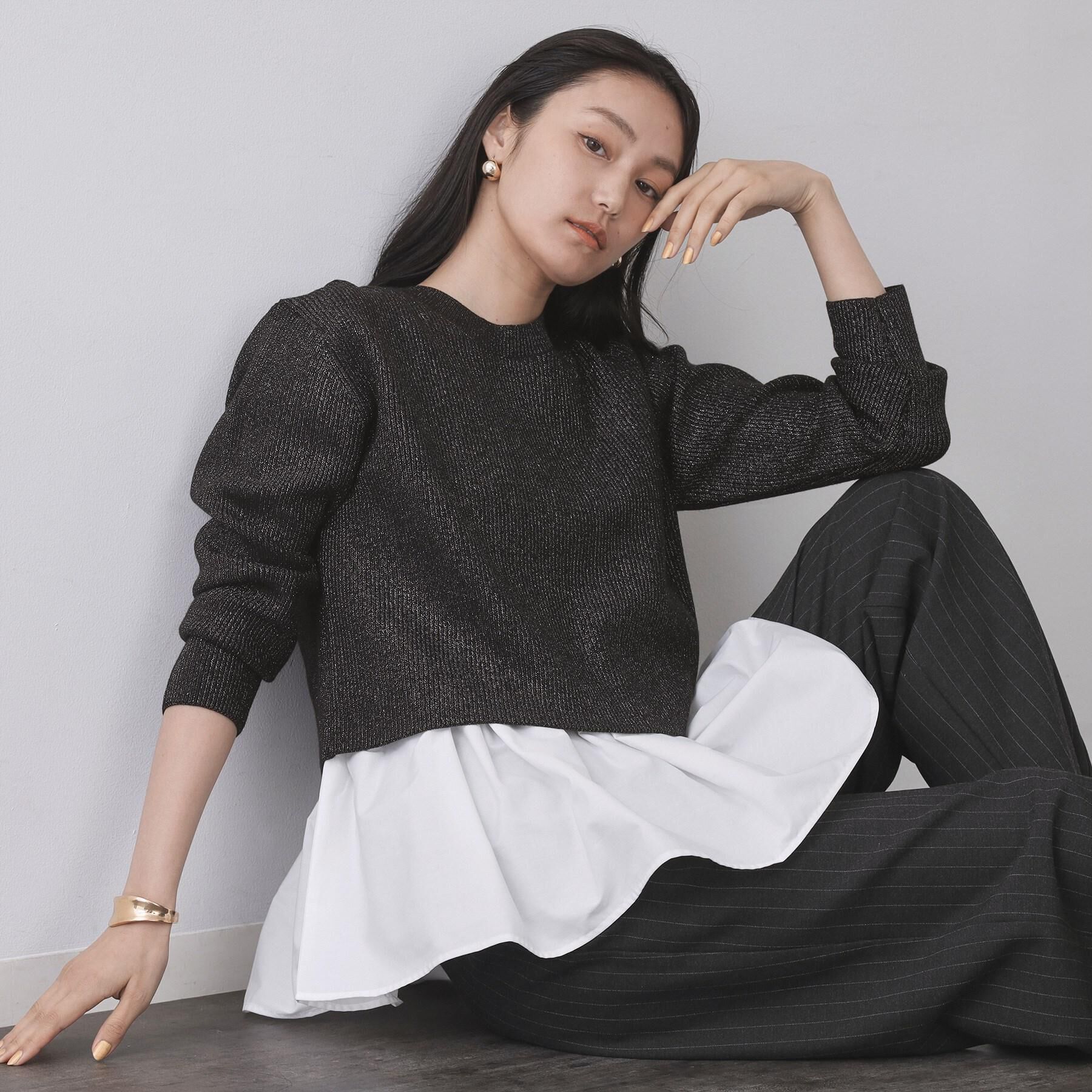 OPAQUE.CLIP「《ツインセット》ショートラメニット&times;フレアタンクトップ【洗濯機OK】」|その他|