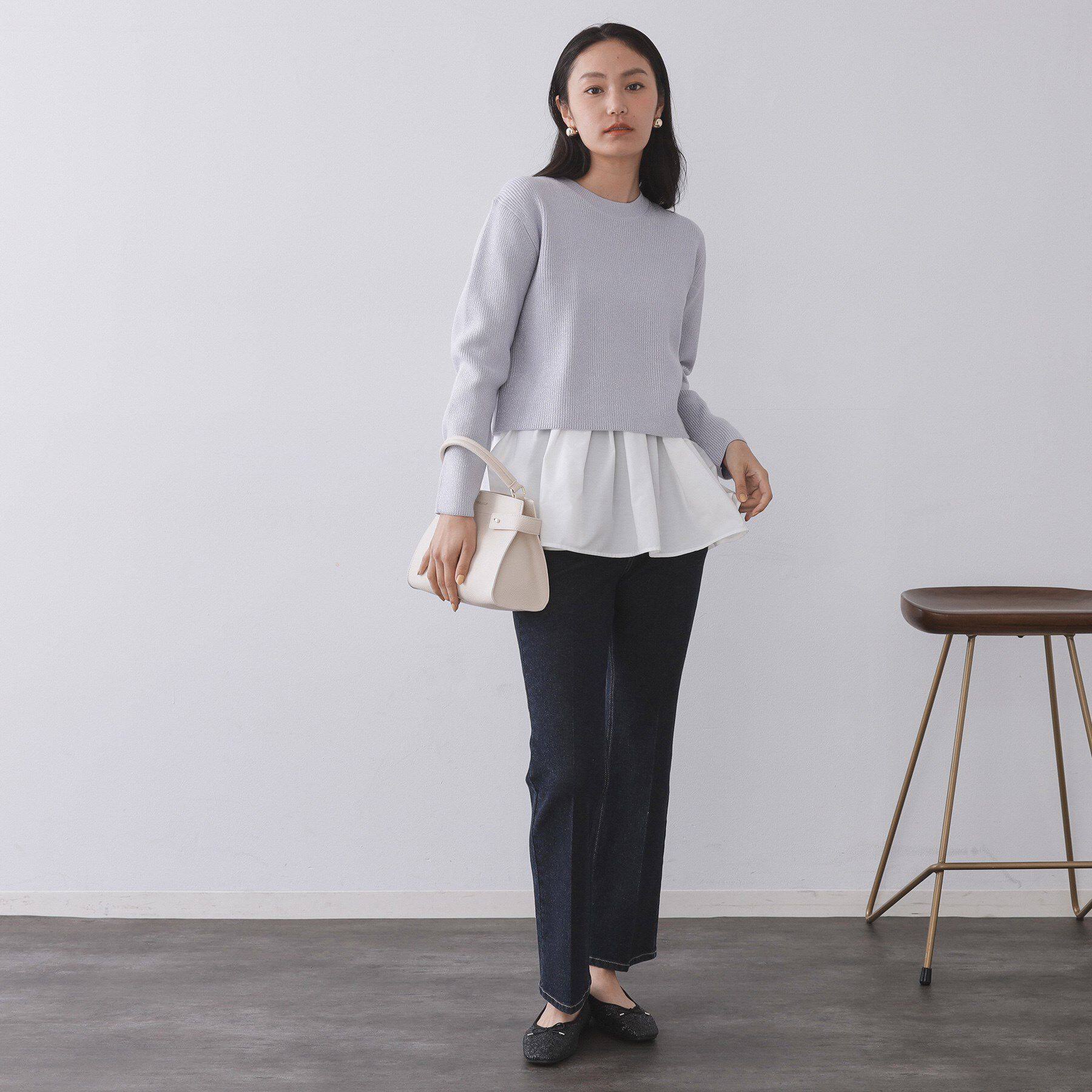 OPAQUE.CLIP「《ツインセット》ショートラメニット&times;フレアタンクトップ【洗濯機OK】」|その他|