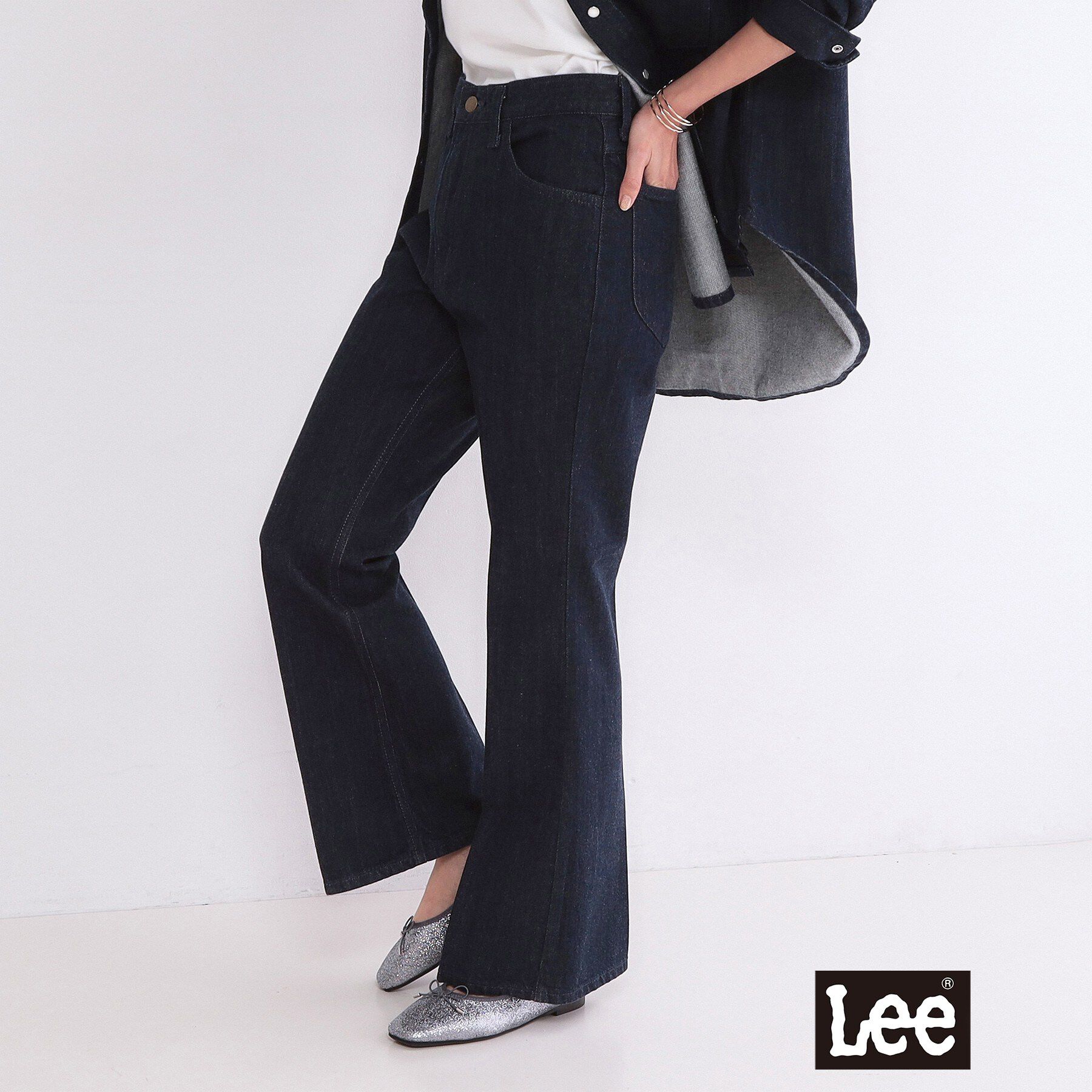 OPAQUE.CLIP「【Lee別注】フレアデニムパンツ【洗濯機OK】」|デニム|