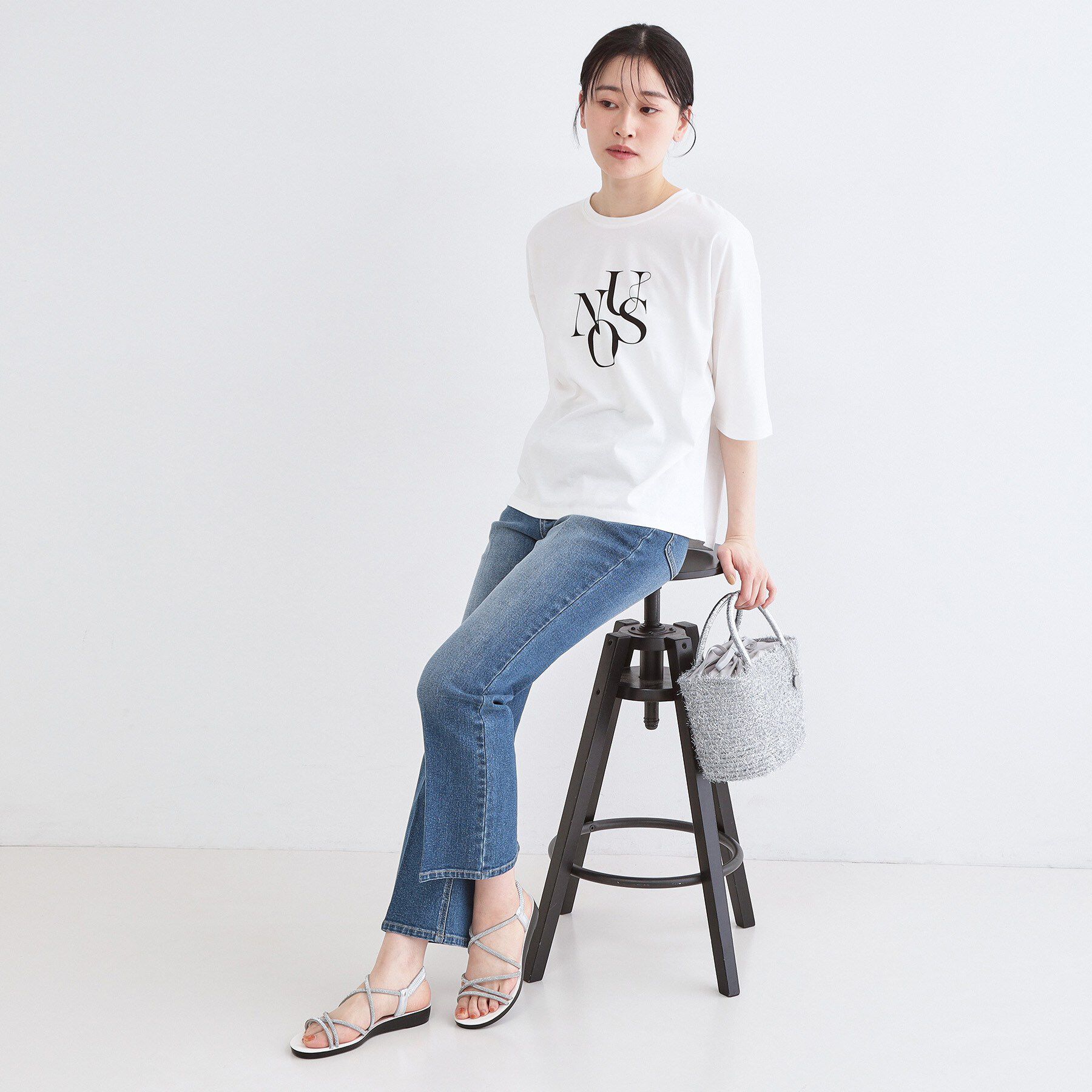 OPAQUE.CLIP「ビジュー細ストラップサンダル」|サンダル|