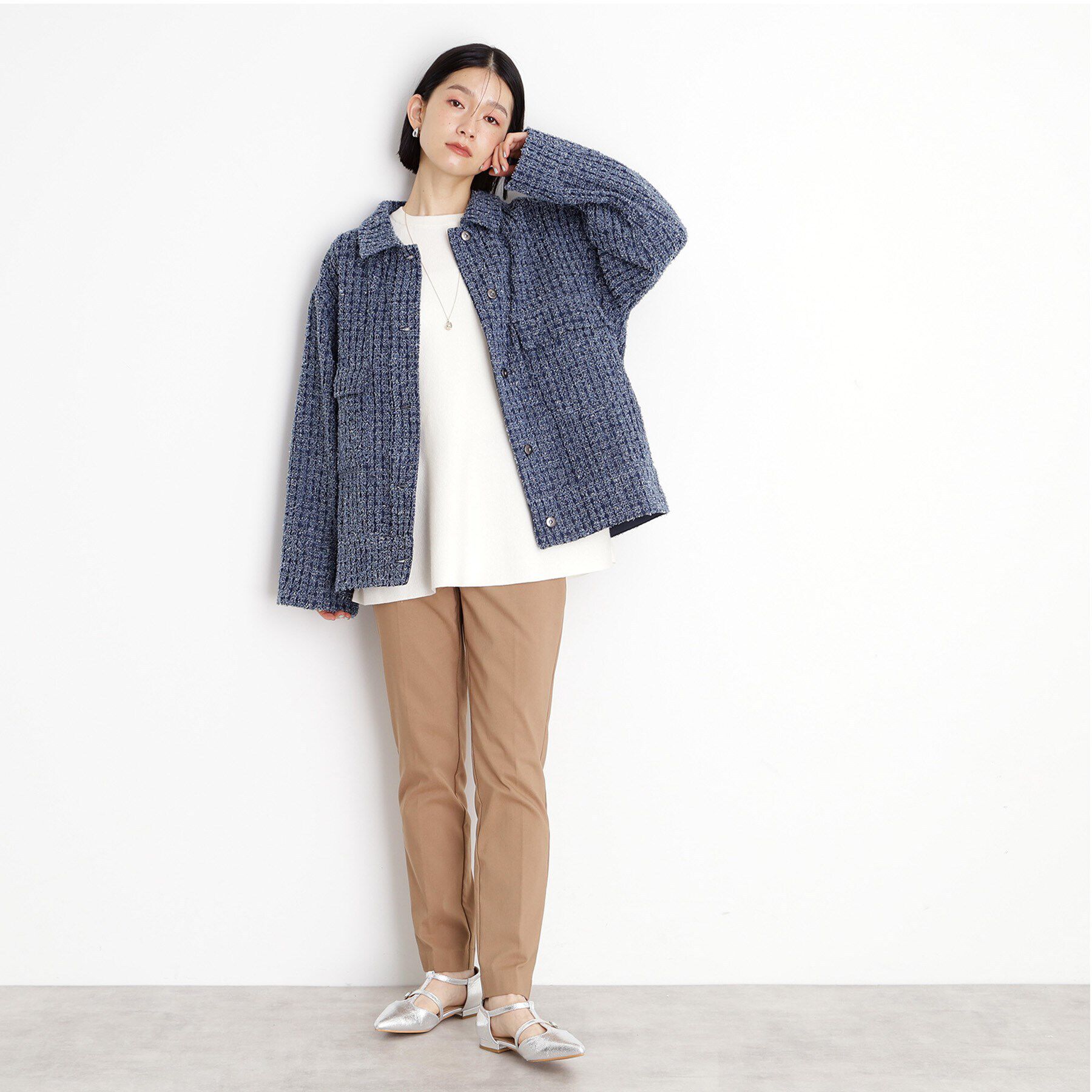 THE SHOP TK「【体形カバー】総針ペプラムニット/洗える」|ニット・セーター|