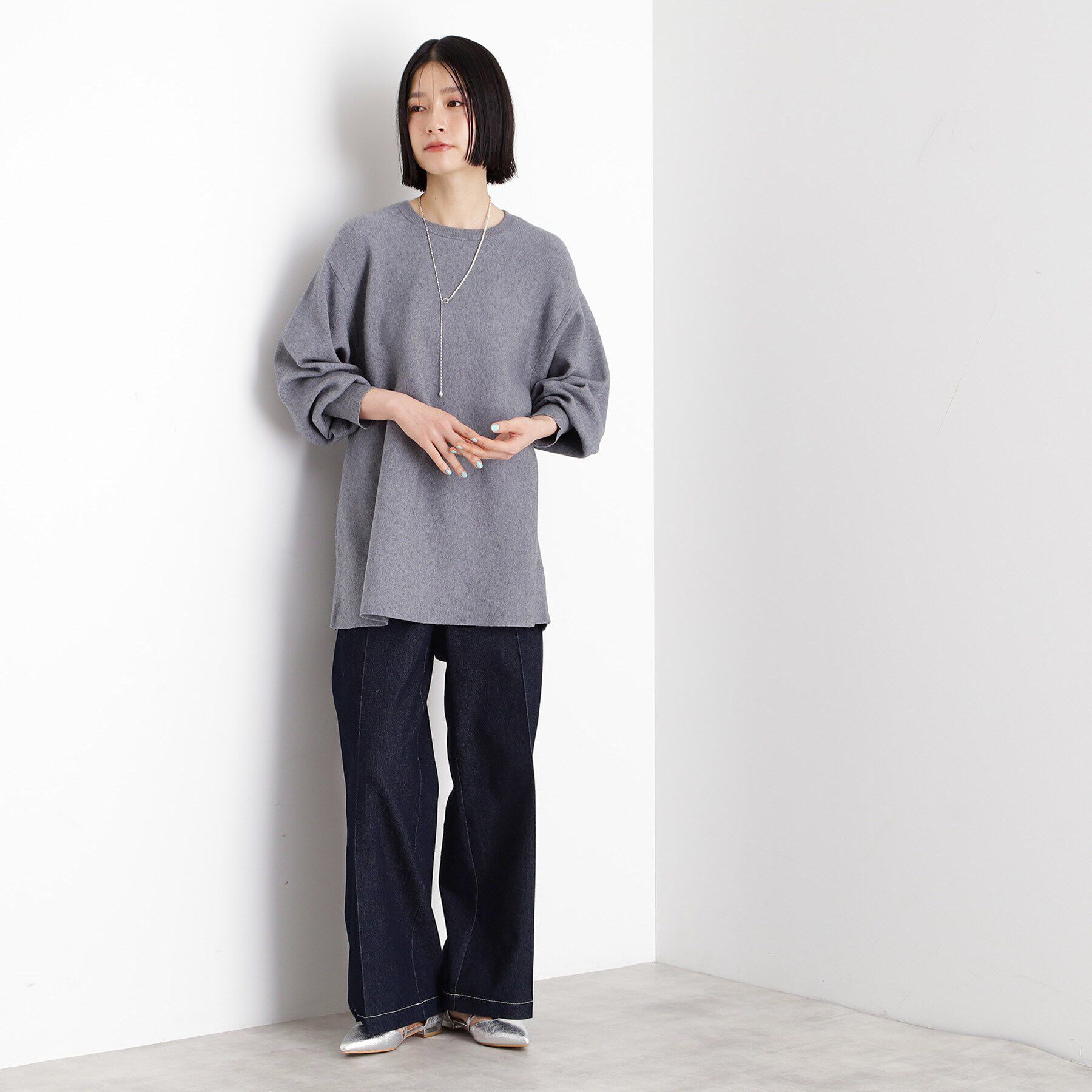 THE SHOP TK「【体形カバー】総針ペプラムニット/洗える」|ニット・セーター|