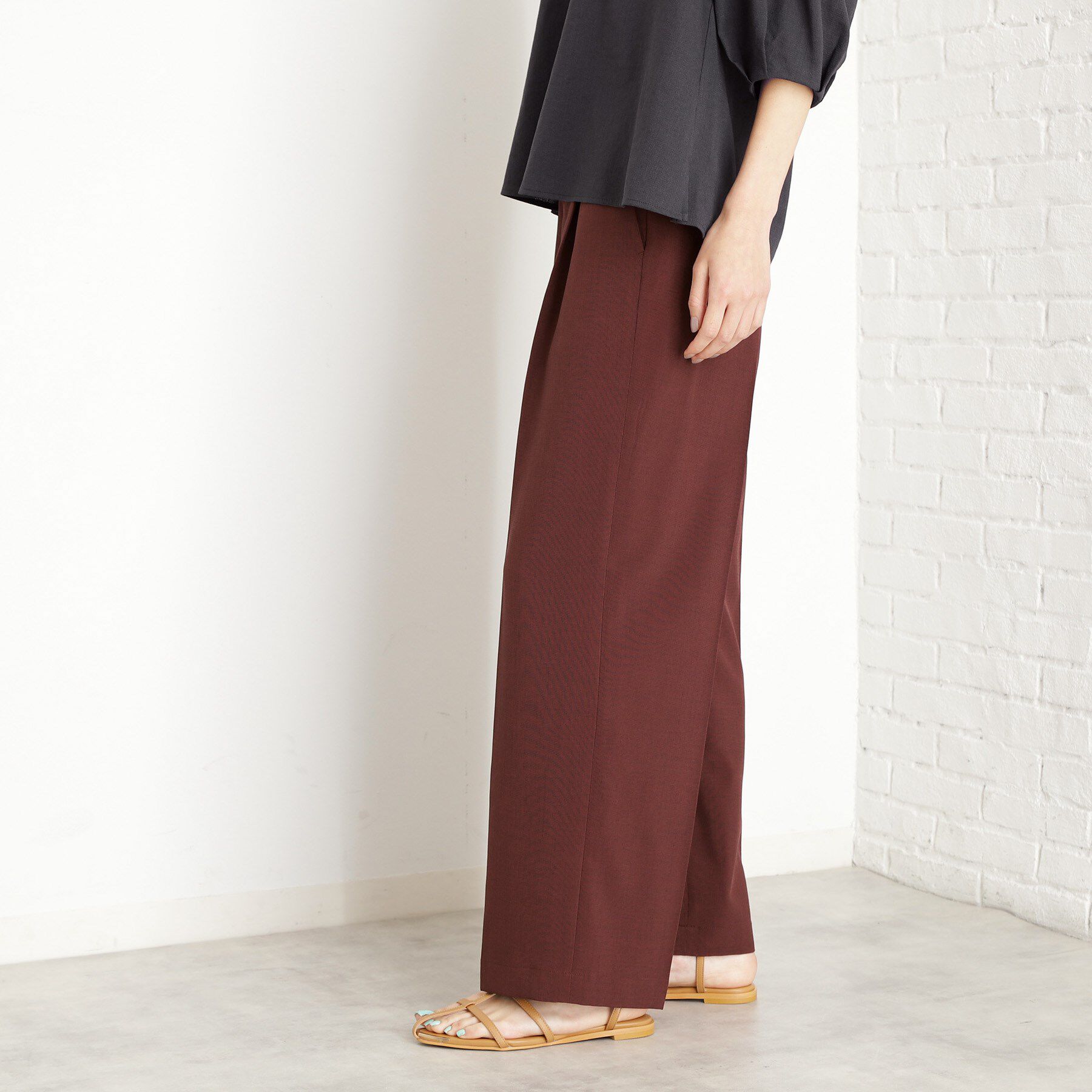 THE SHOP TK「【XS-XLサイズ】麻調ワイドパンツ/洗濯機OK/from the VOICE」|その他|