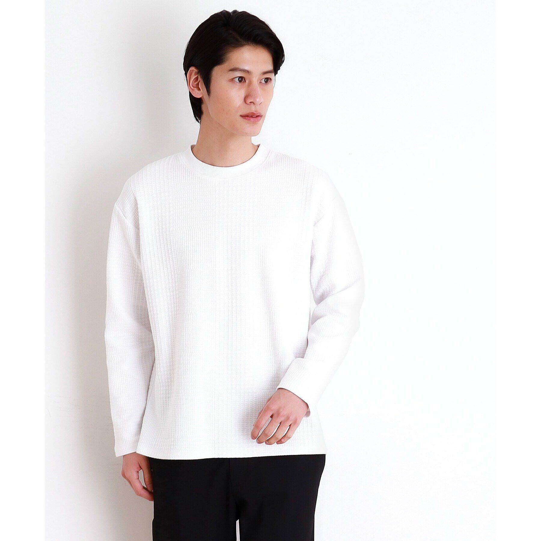 THE SHOP TK「ふくれジャガード長袖Tシャツ」|Tシャツ・カットソー|