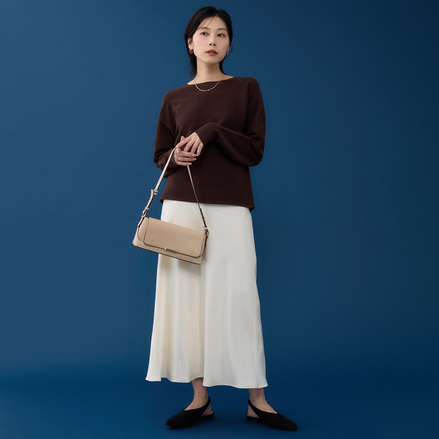 THE SHOP TK「サテンAラインスカート【洗える】」|スカート|