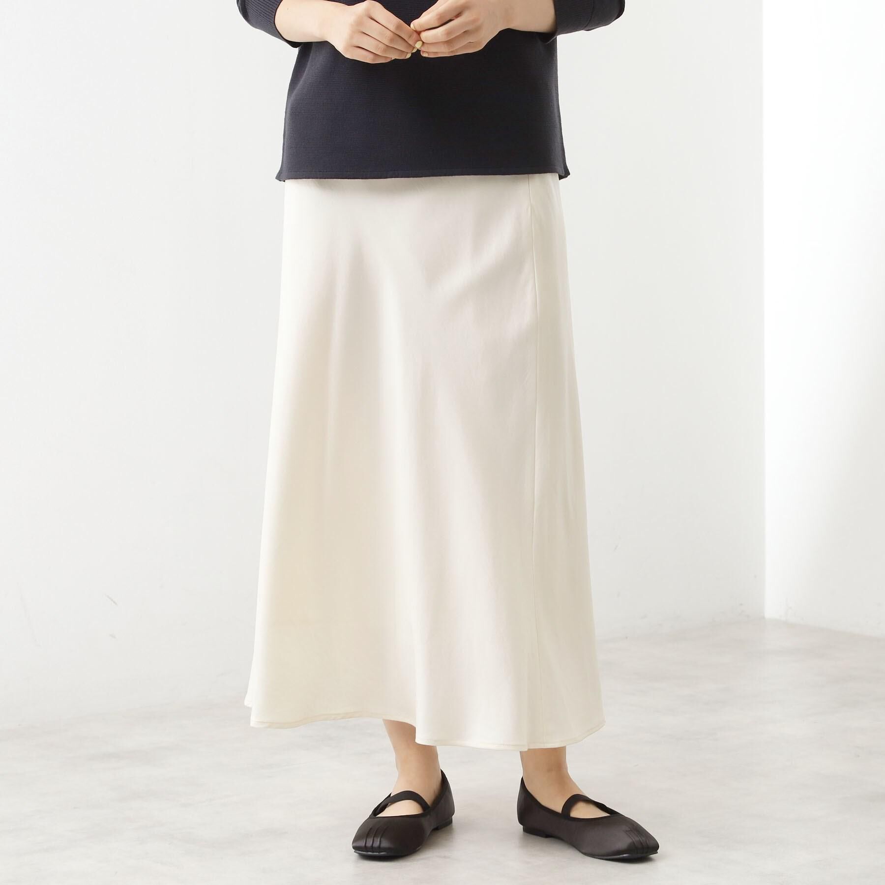 THE SHOP TK「サテンAラインスカート【洗える】」|スカート|