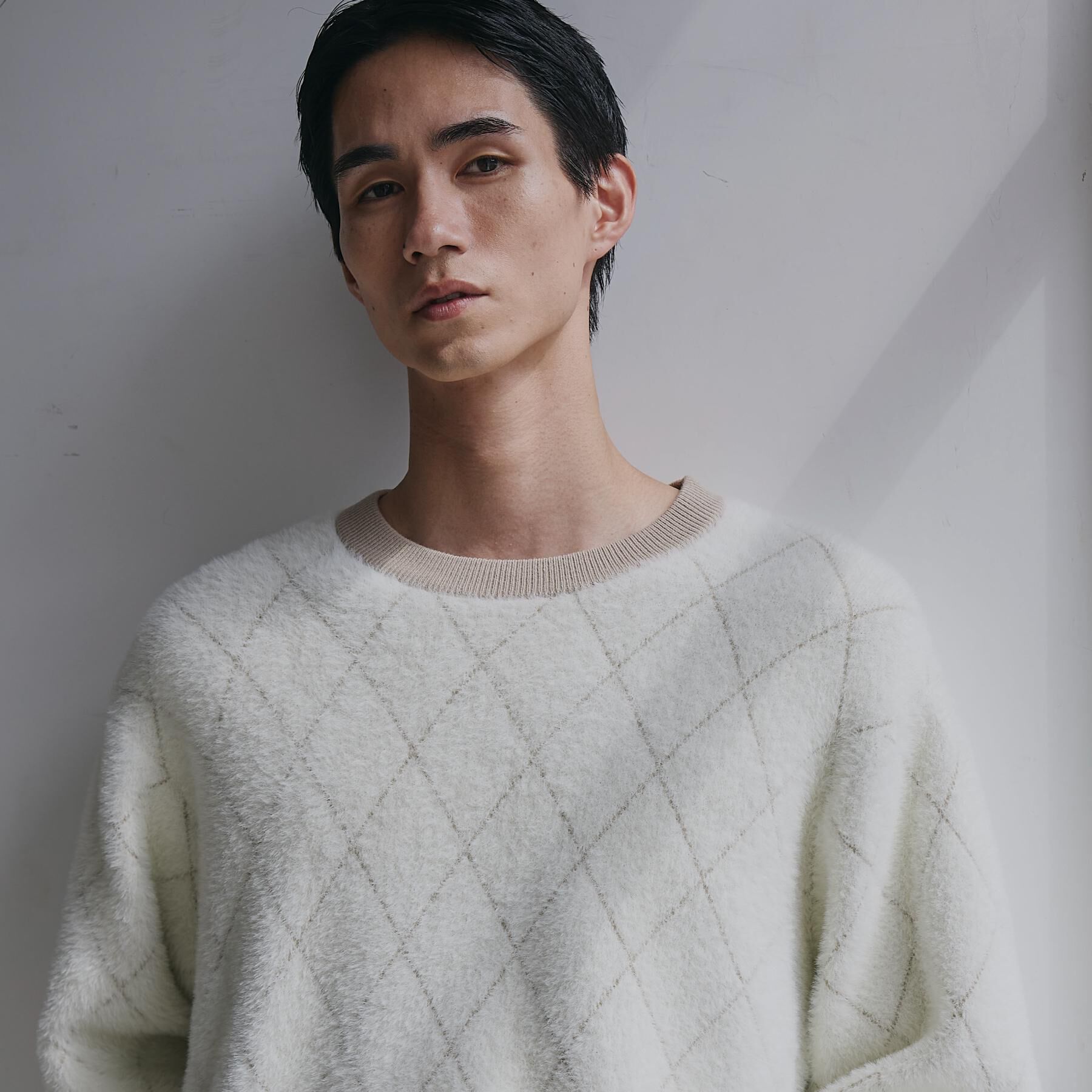 THE SHOP TK「【ふんわり心地いい肌触り】　ダイヤ柄シャギーニット」|ニット・セーター|