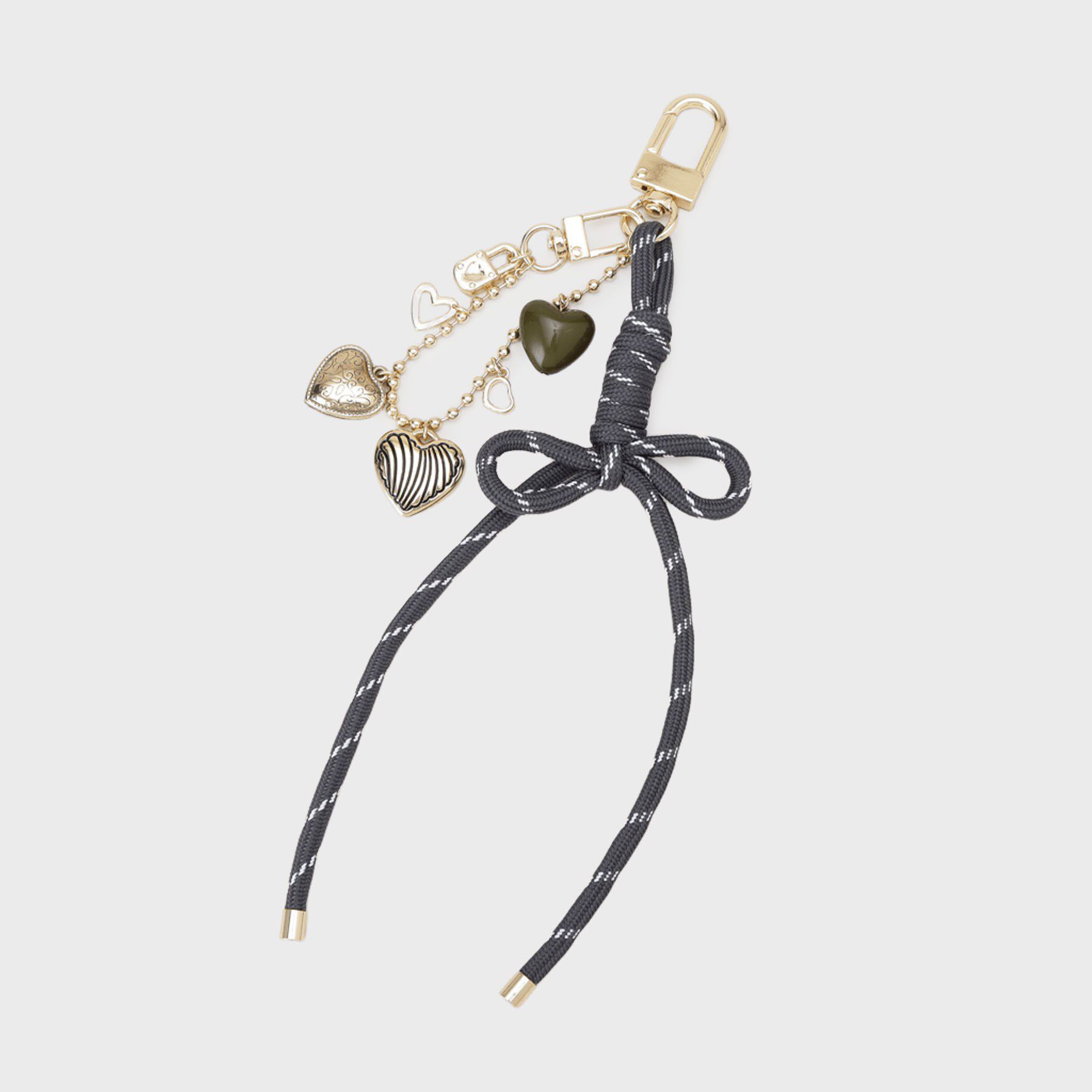 THE SHOP TK「ハートモチーフチャーム」|キーケース|グレー(012)