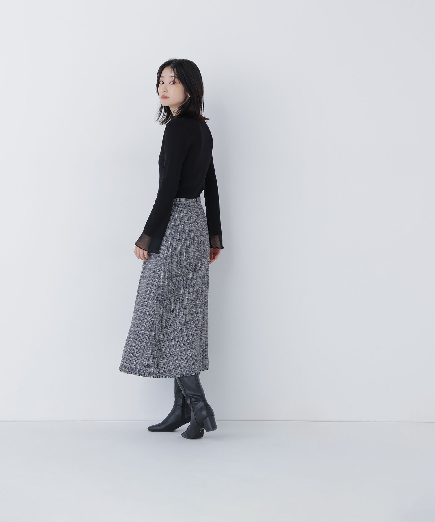  「シアーフレアカフスリブニット」|ニット・セーター|