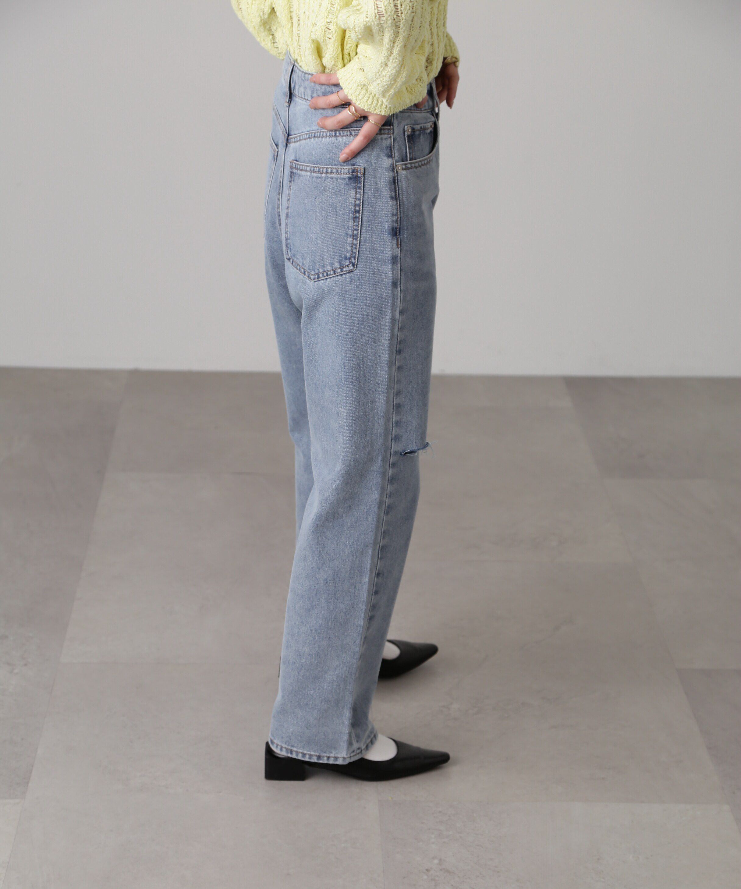  「[低身長サイズ/Sシリーズ]ニーカットストレートデニムパンツ」|その他|