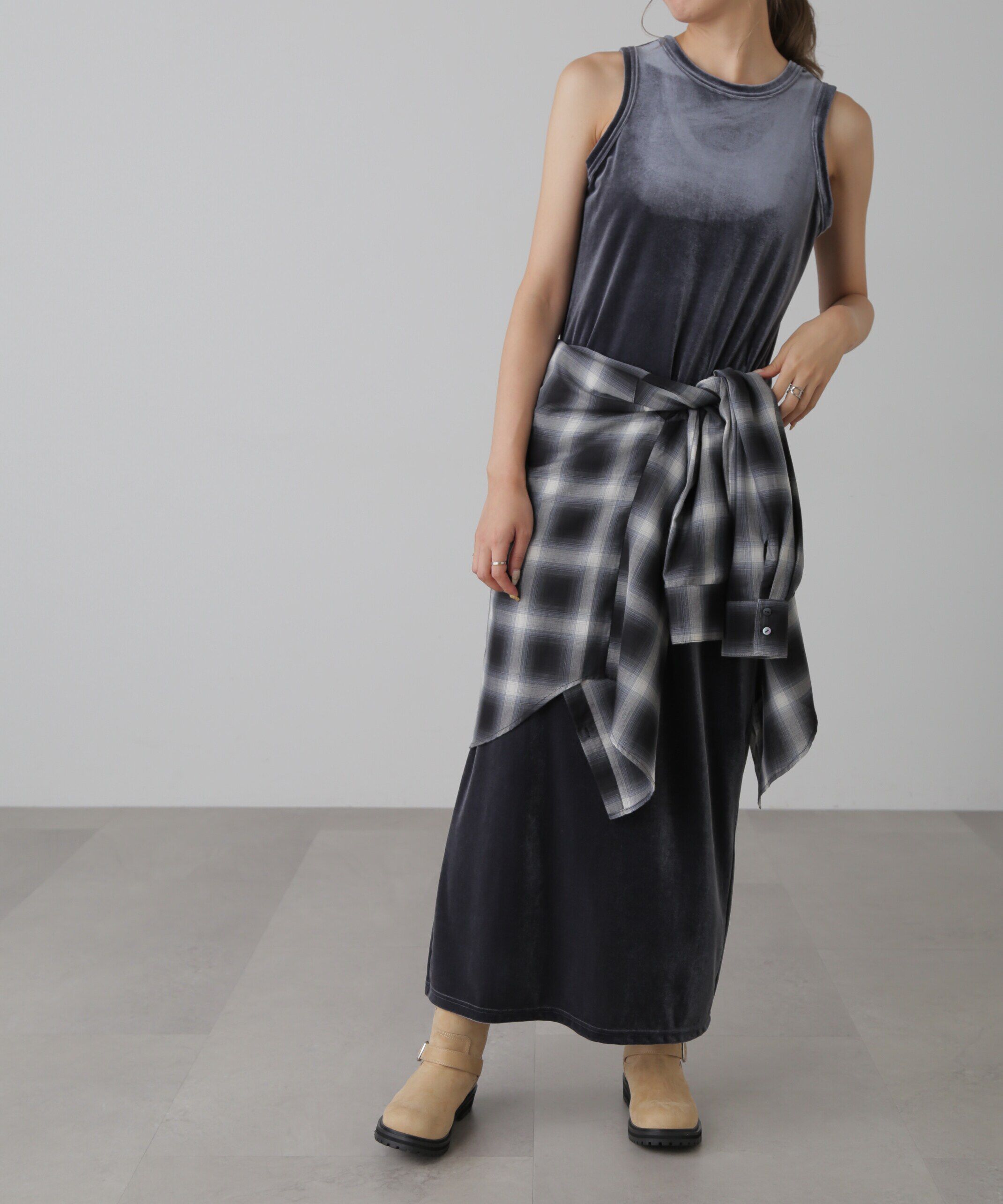  「ベロアアメスリタンクトップワンピース」|ワンピース|