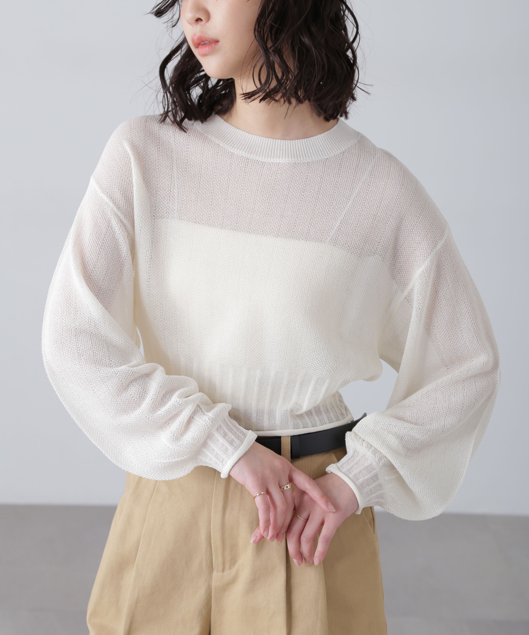  「シアーストライプニット」|ニット・セーター|