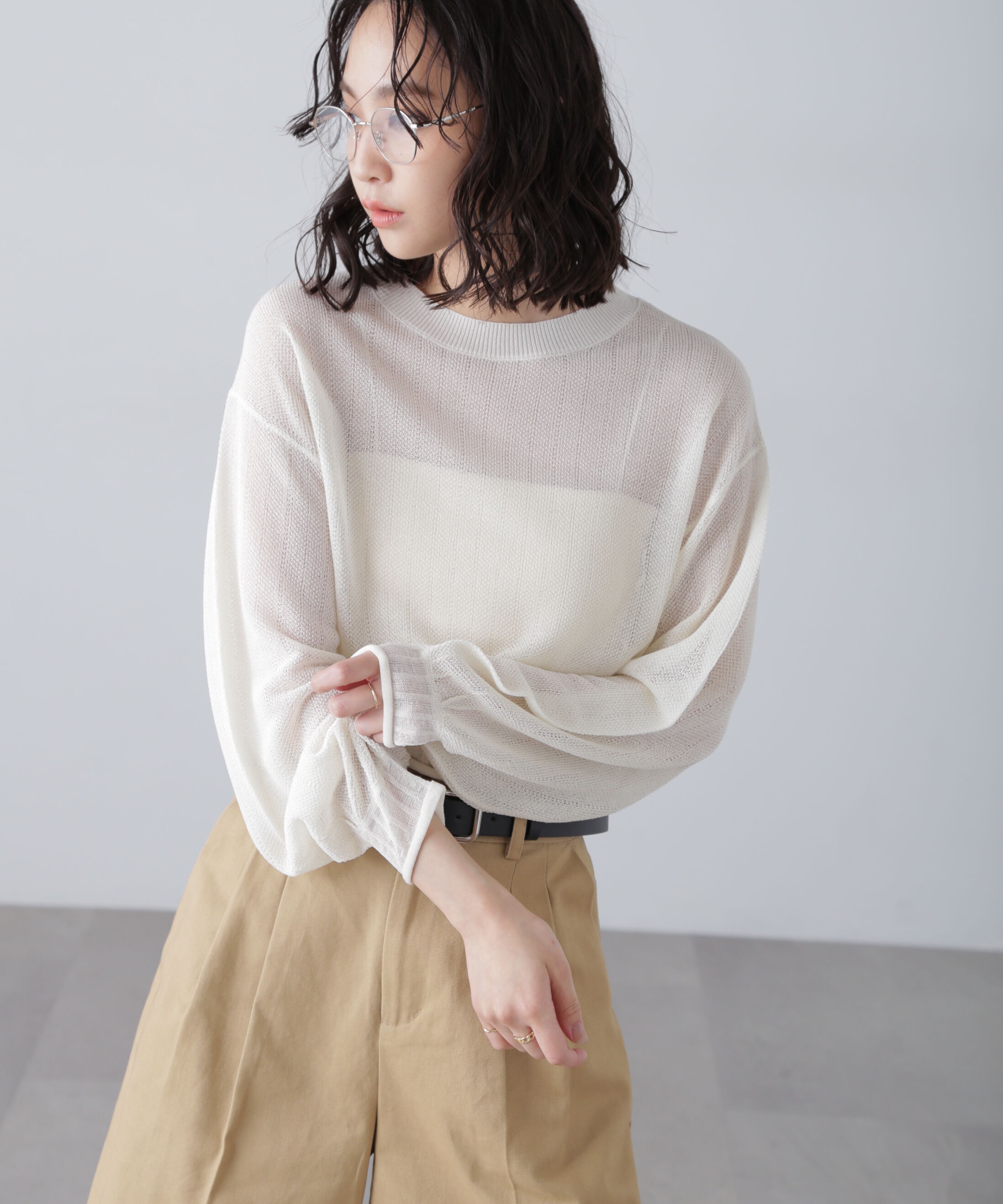  「シアーストライプニット」|ニット・セーター|