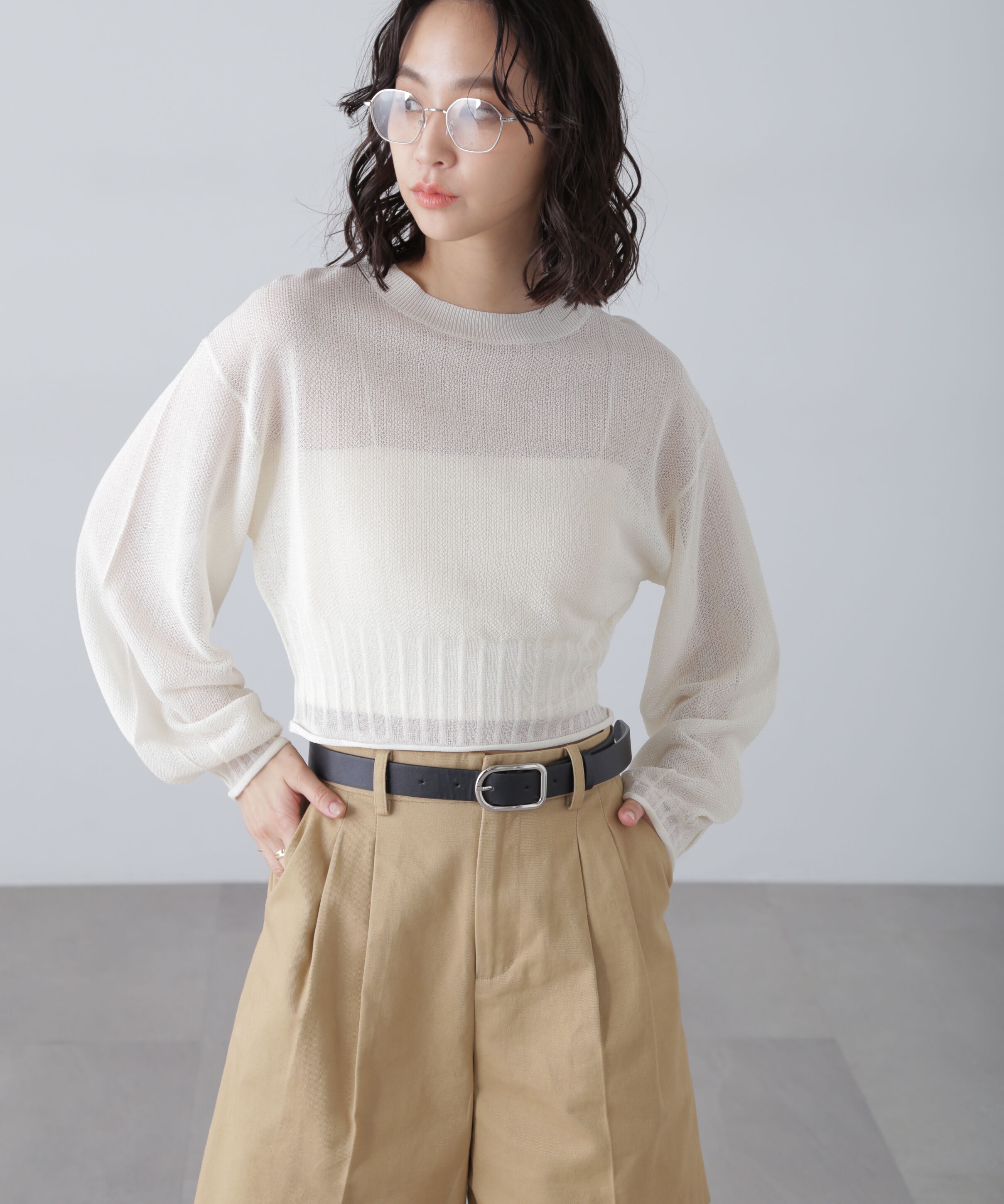  「シアーストライプニット」|ニット・セーター|